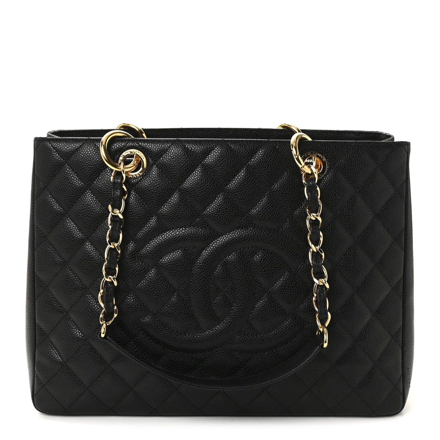 Caviar Quilted Grand Shopping Tote GST Black