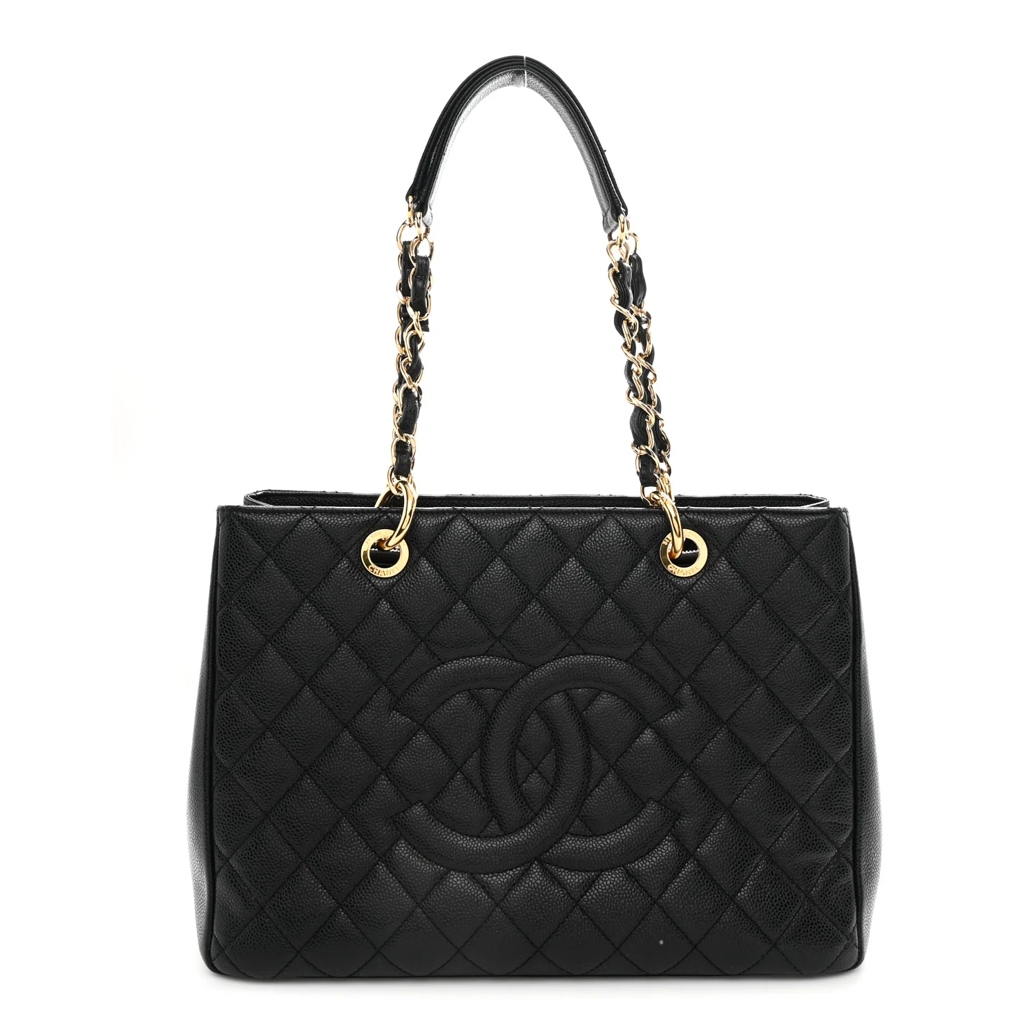 Caviar Quilted Grand Shopping Tote GST Black