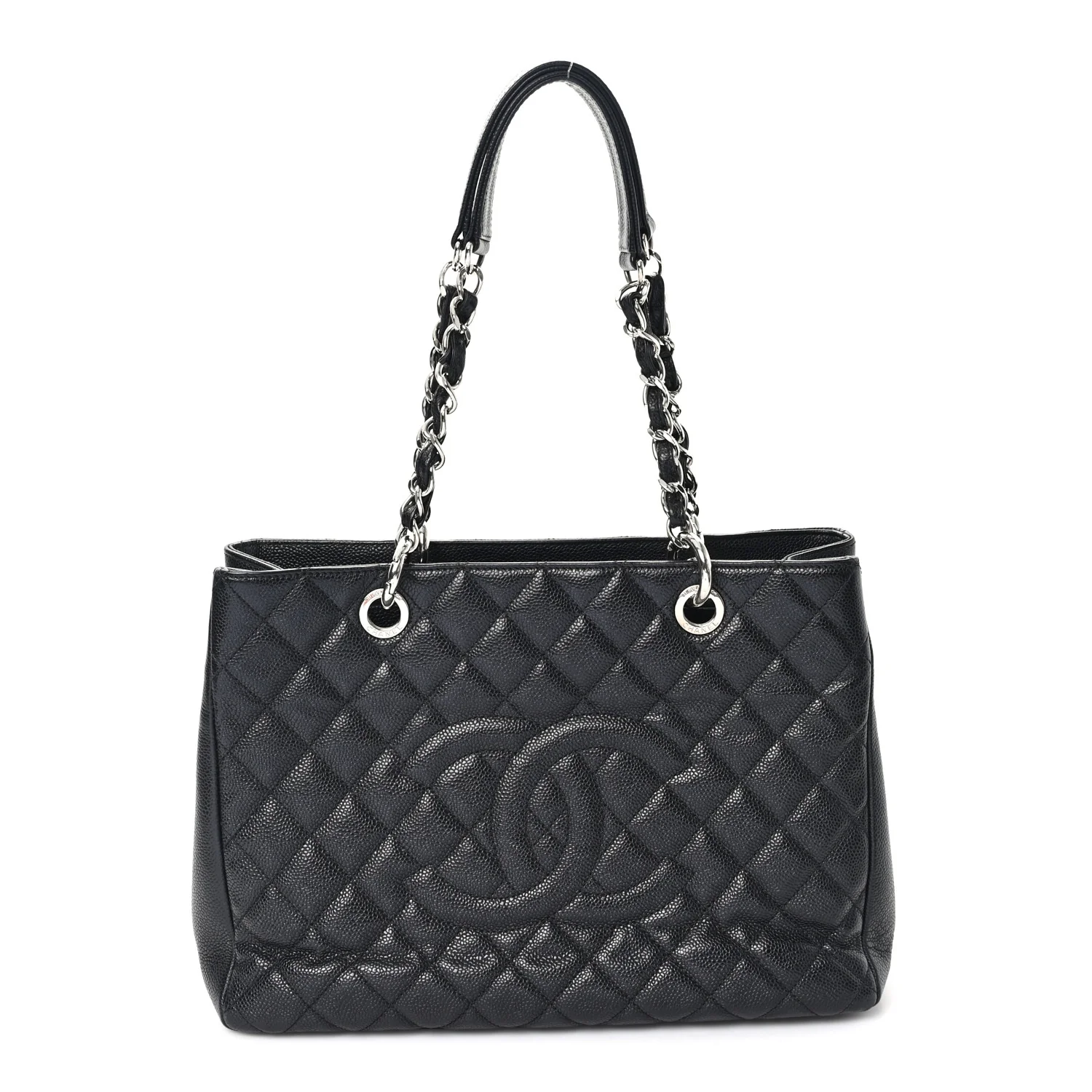 Caviar Quilted Grand Shopping Tote GST Black