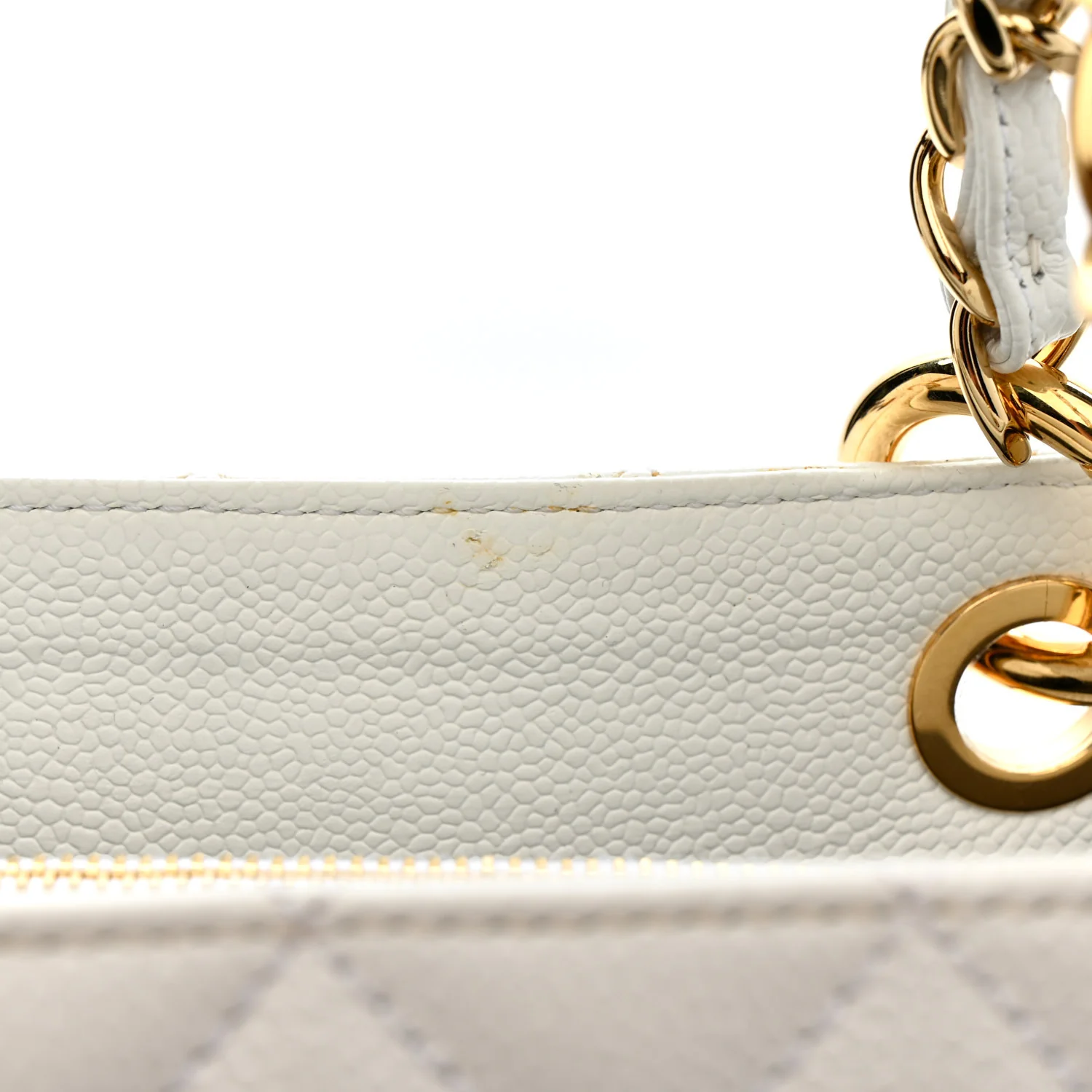 Caviar Quilted Grand Shopping Tote GST White - Image 11