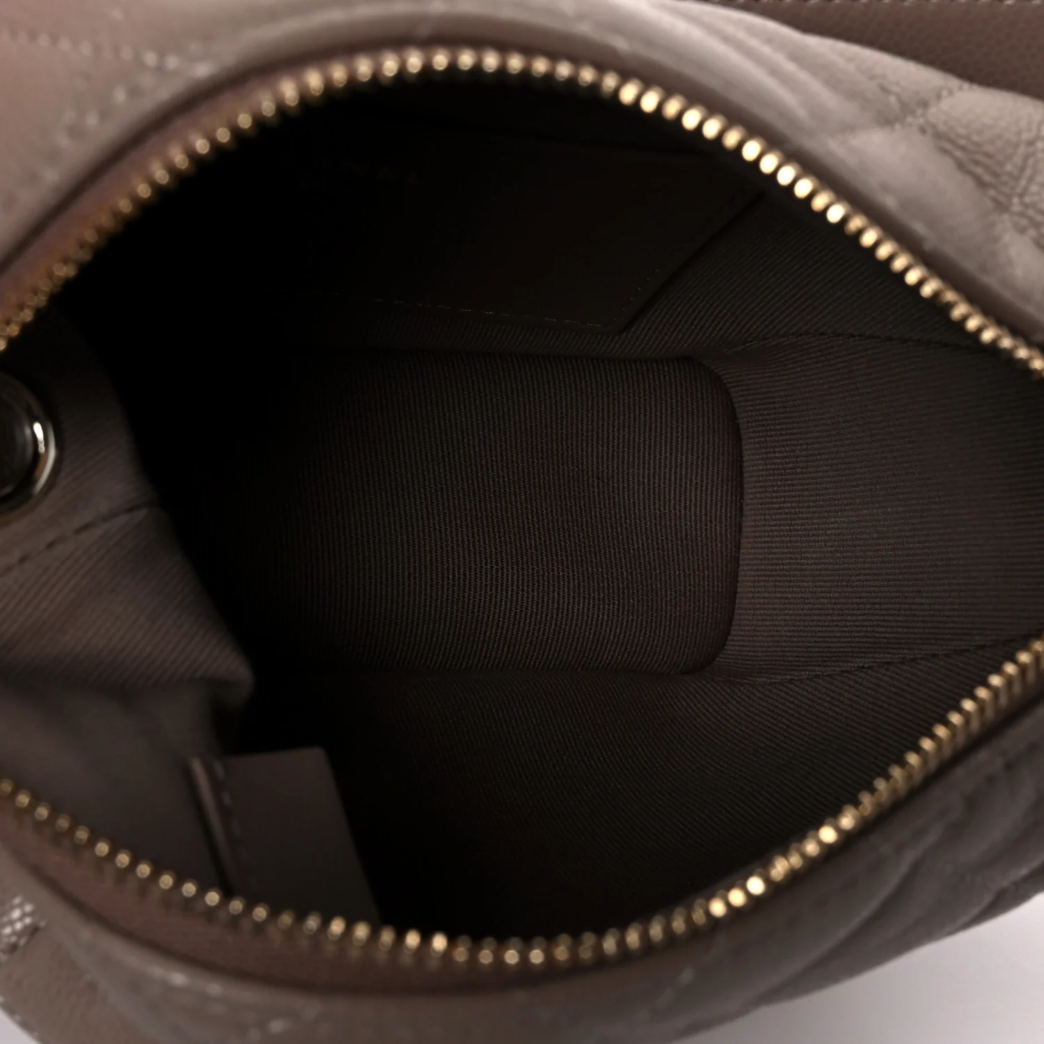 Caviar Quilted Hobo Clutch With Chain Beige - Image 5
