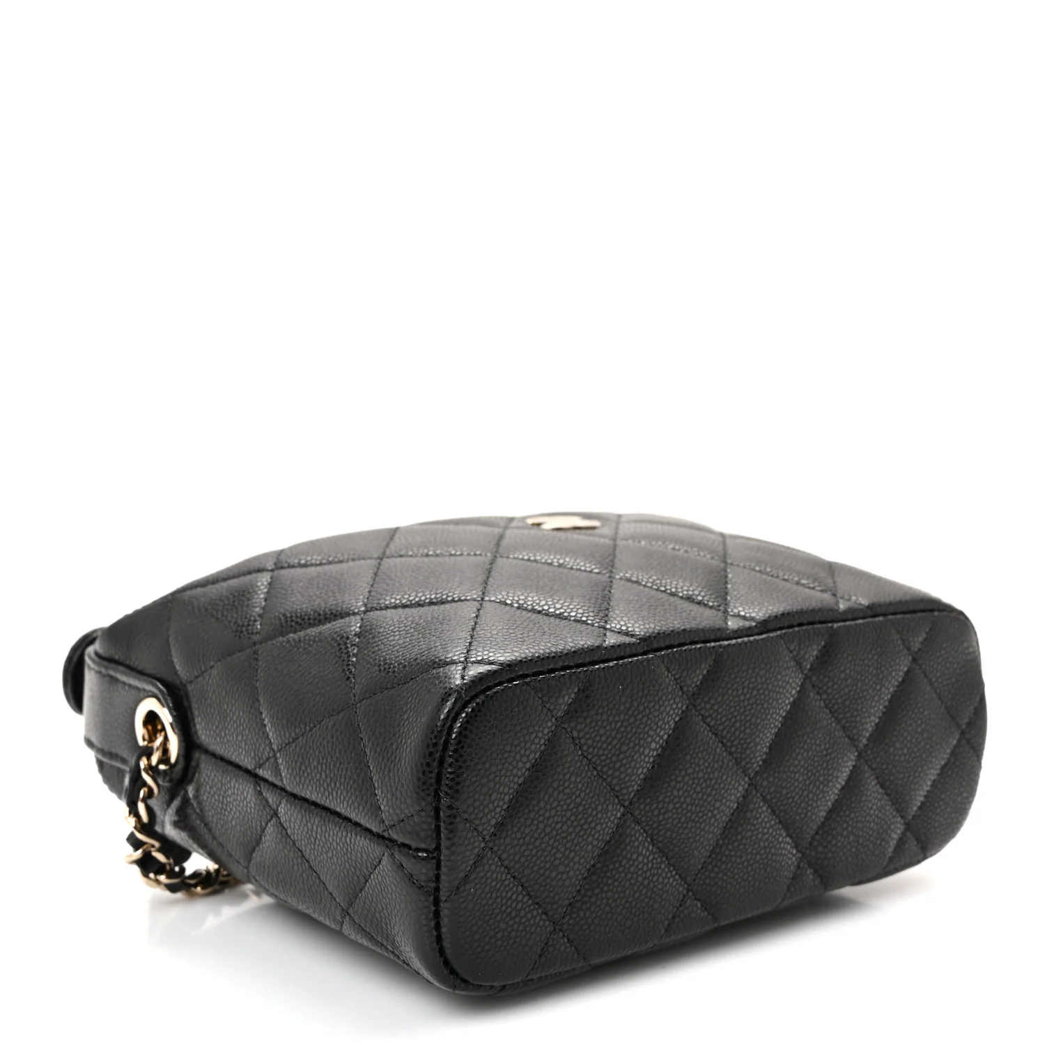 Caviar Quilted Hobo Clutch With Chain  Black - Image 4