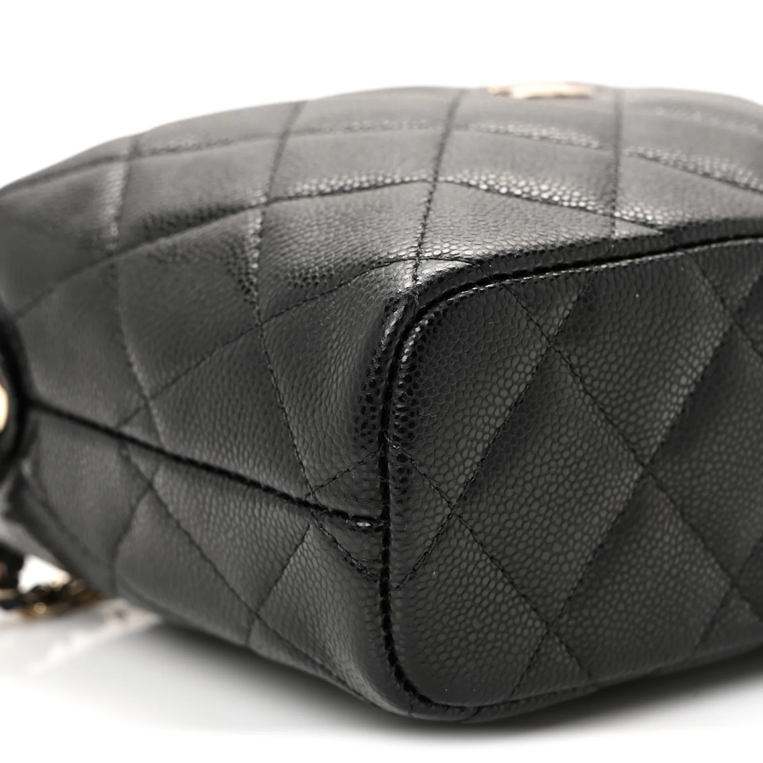 Caviar Quilted Hobo Clutch With Chain  Black - Image 9