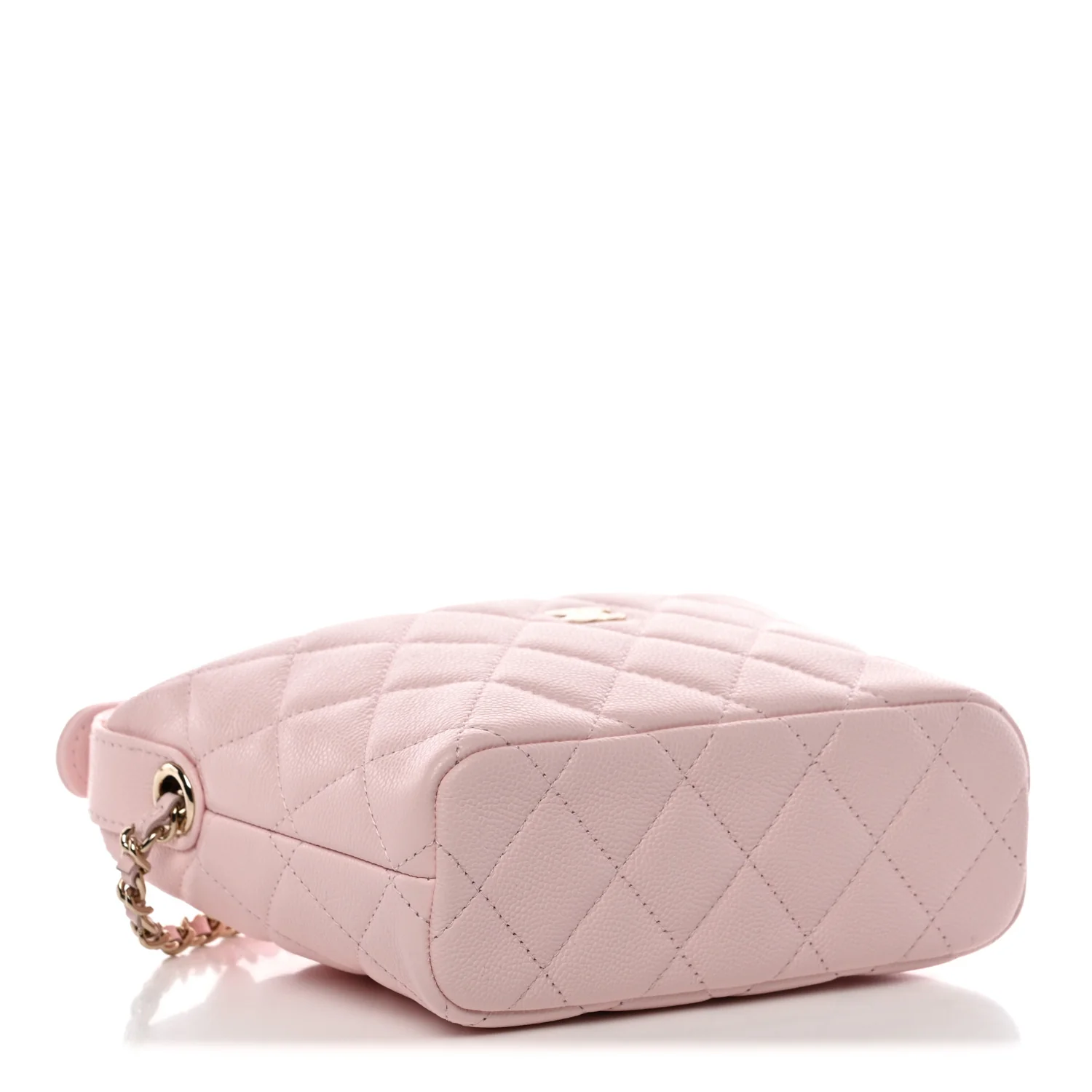 Caviar Quilted Hobo Clutch With Chain Light Pink - Image 7