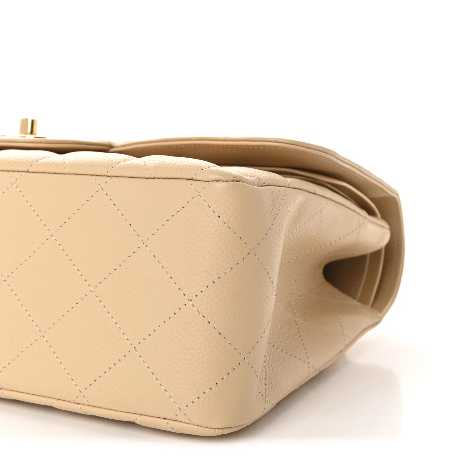 Caviar Quilted Jumbo Double Flap Beige - Image 10