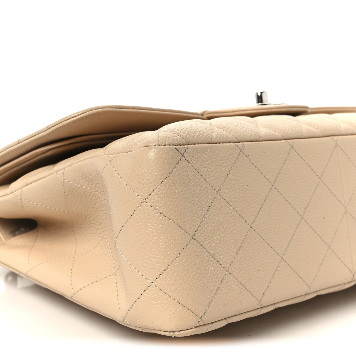 Caviar Quilted Jumbo Double Flap Beige - Image 10