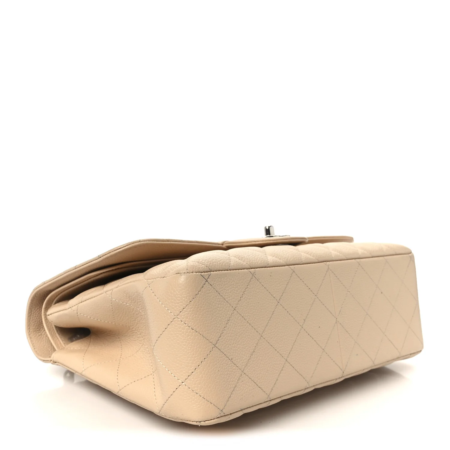 Caviar Quilted Jumbo Double Flap Beige - Image 4