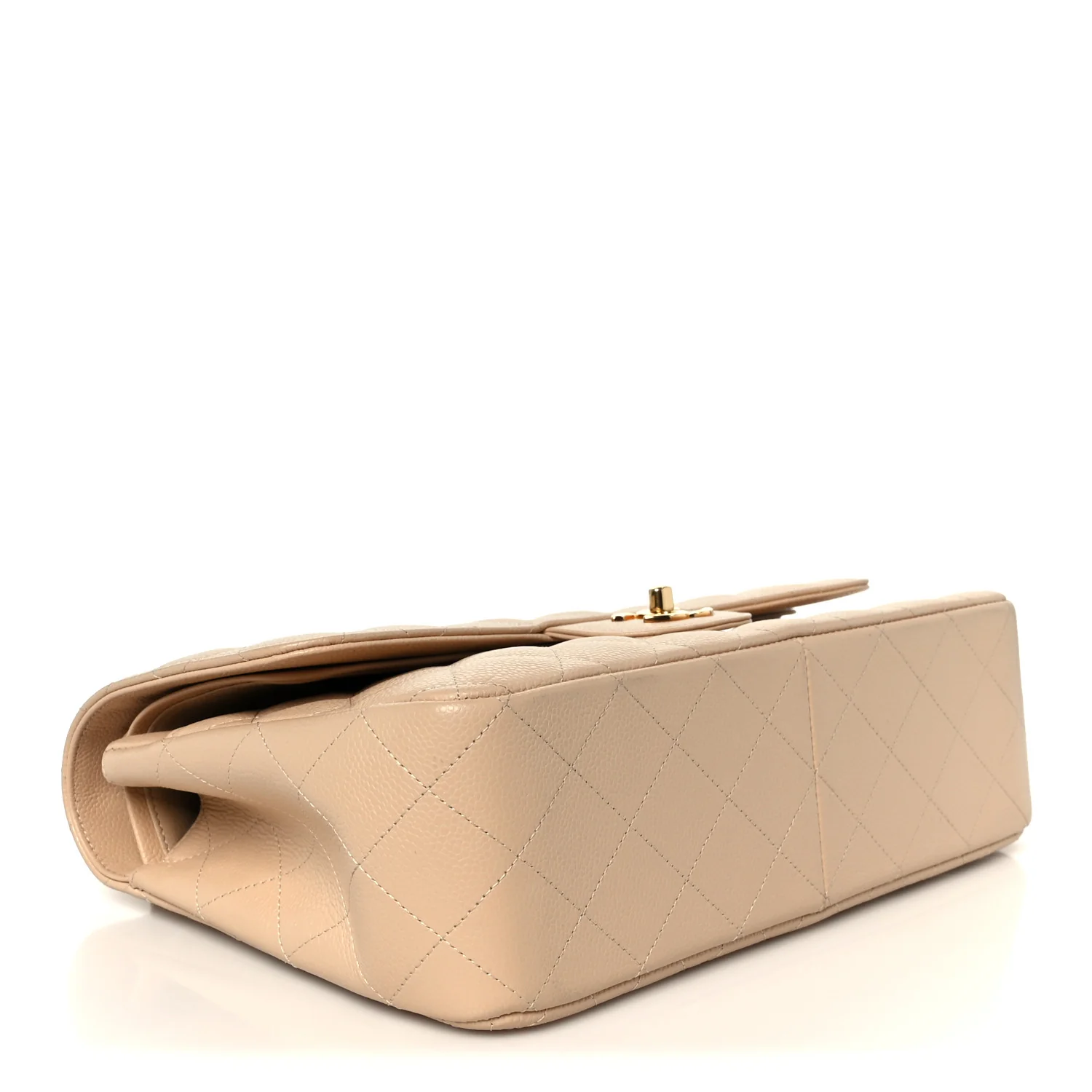 Caviar Quilted Jumbo Double Flap Beige Clair - Image 4