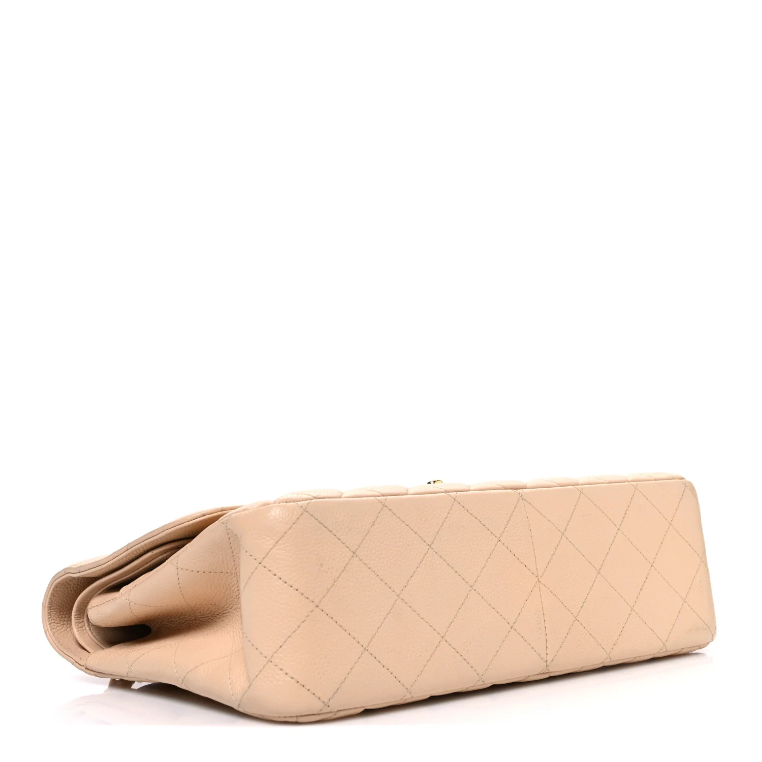 Caviar Quilted Jumbo Double Flap Beige Clair - Image 4