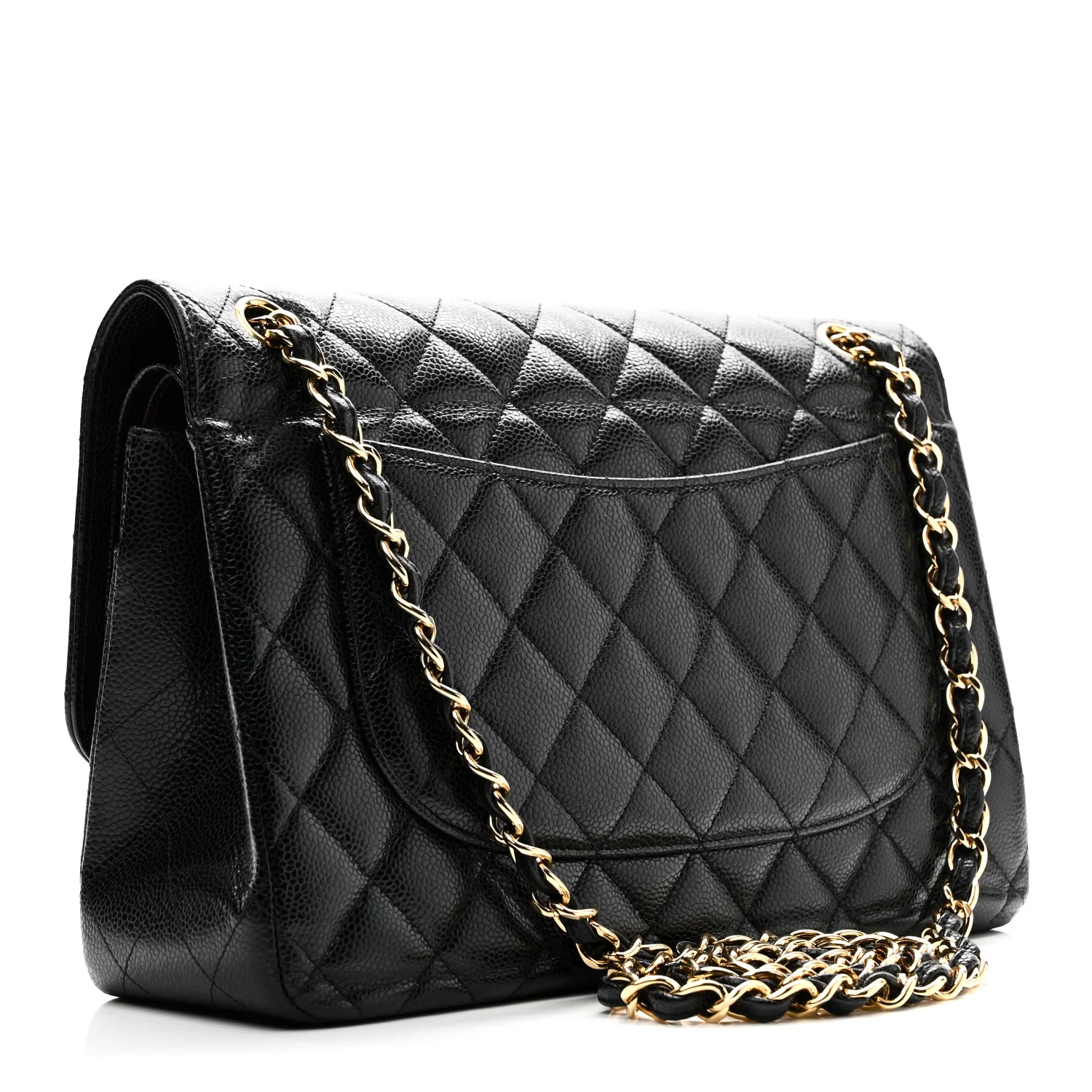 Caviar Quilted Jumbo Double Flap Black - Image 3