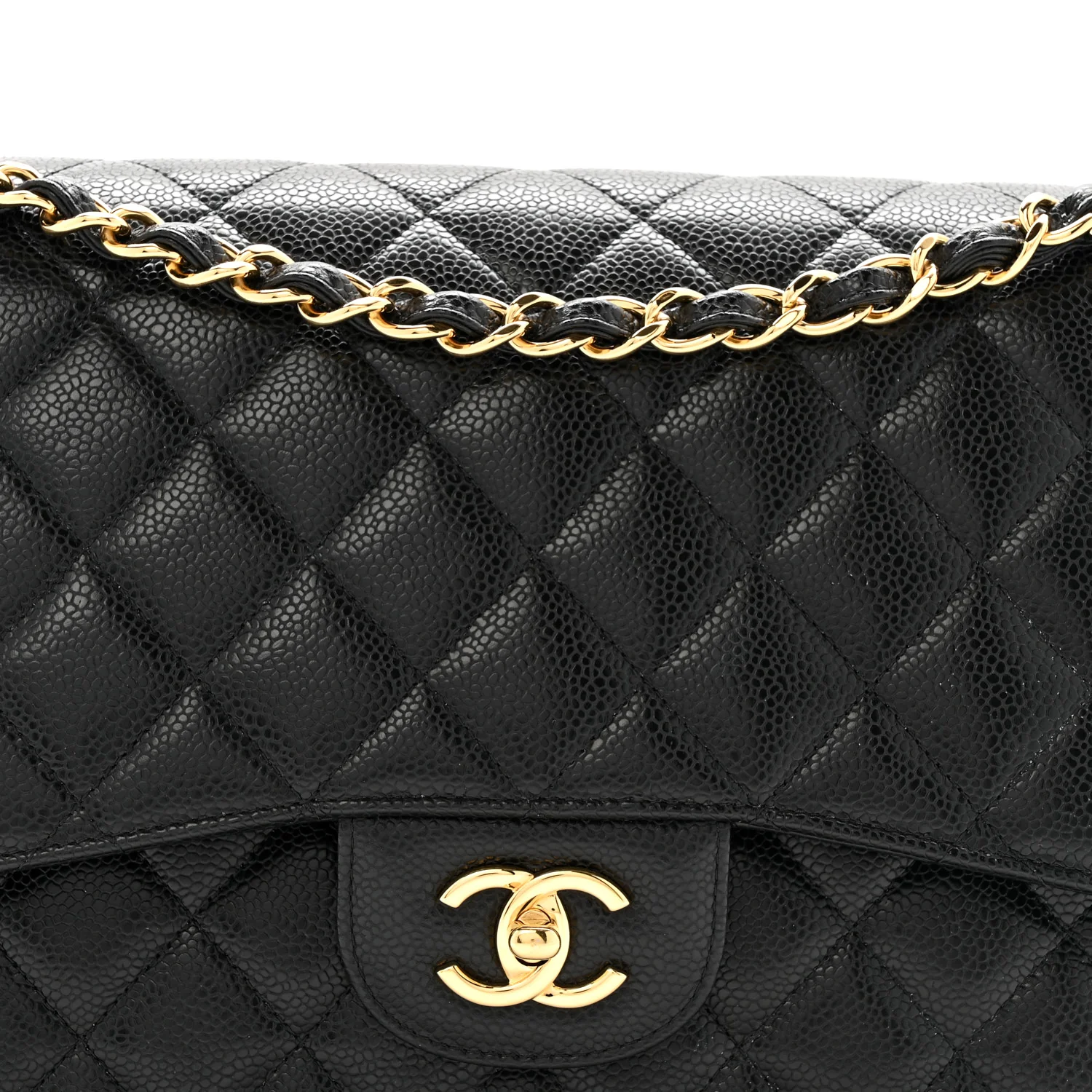 Caviar Quilted Jumbo Double Flap Black - Image 8