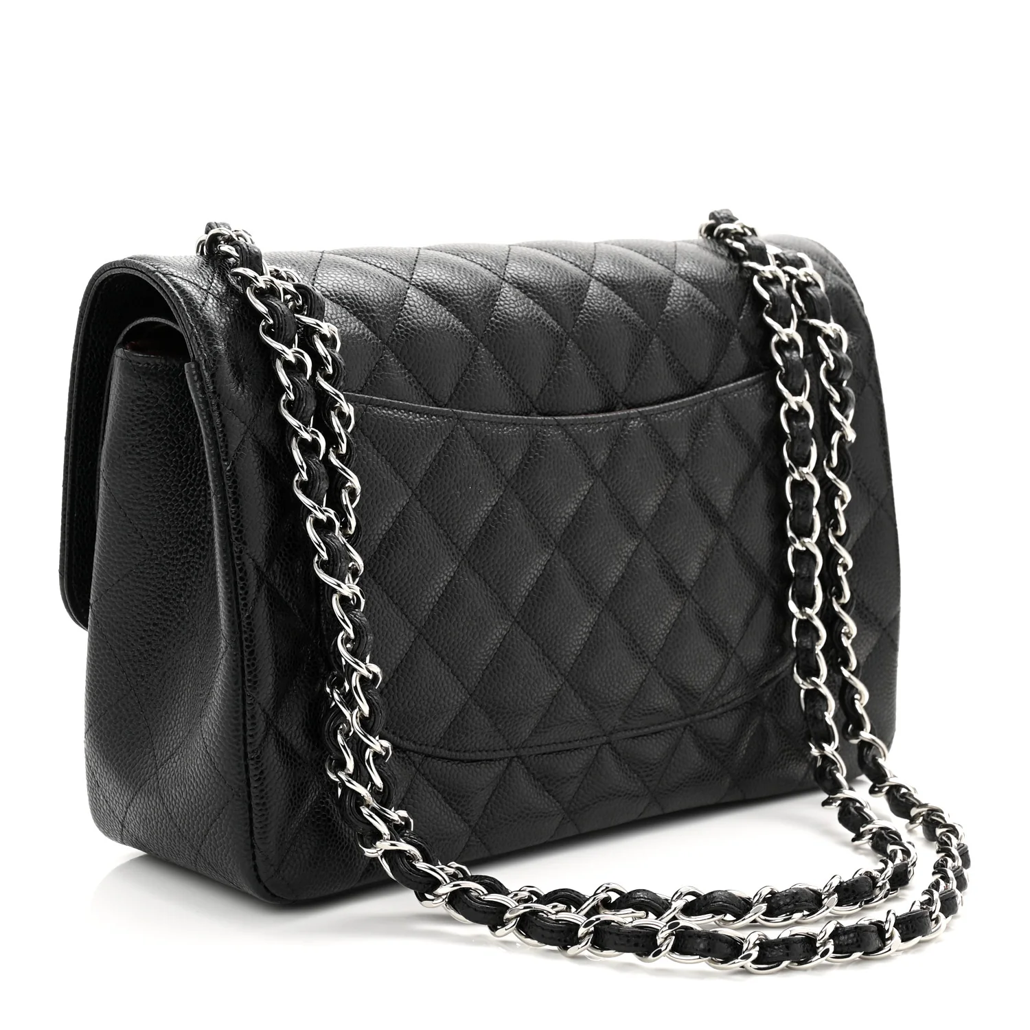 Caviar Quilted Jumbo Double Flap Black - Image 3
