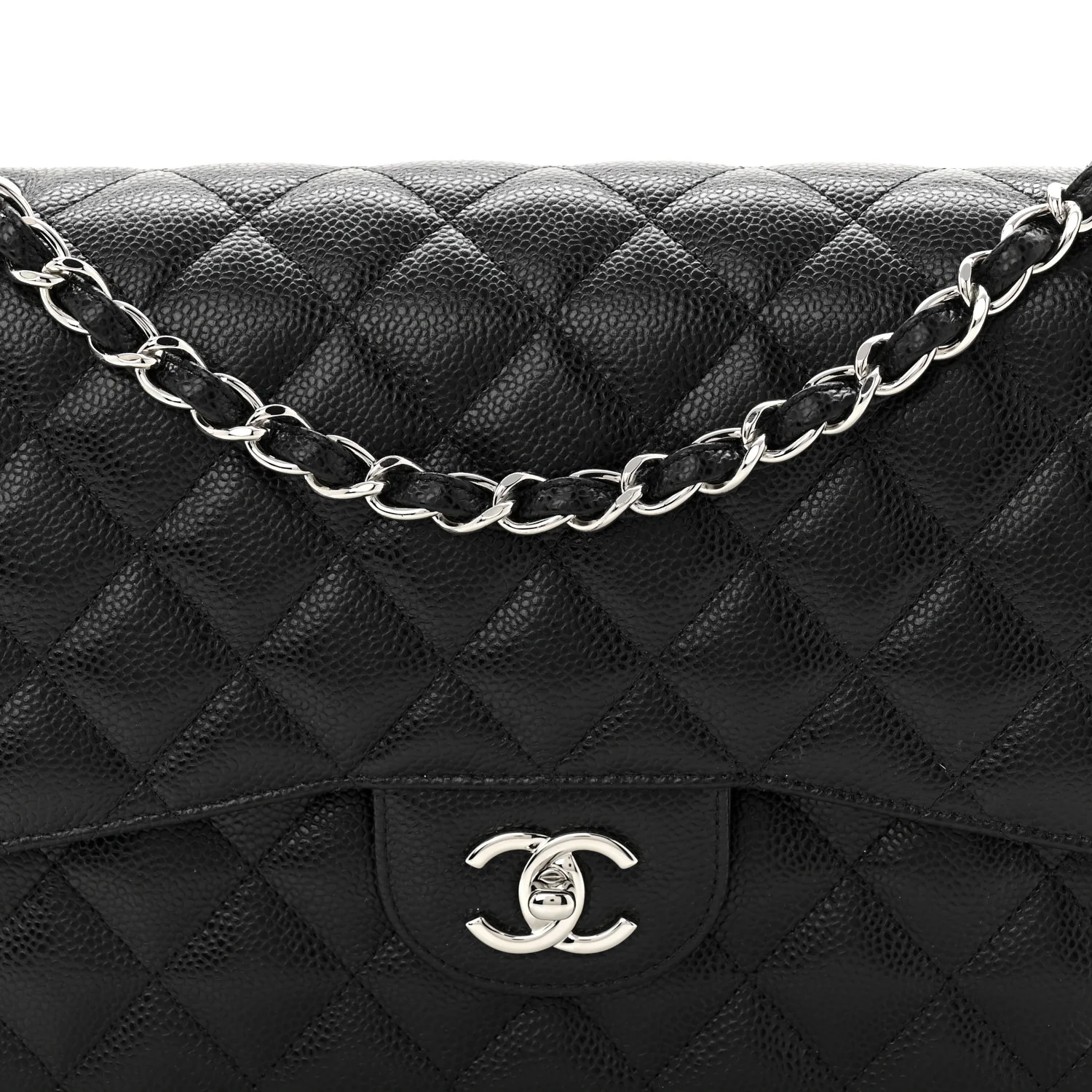 Caviar Quilted Jumbo Double Flap Black - Image 8