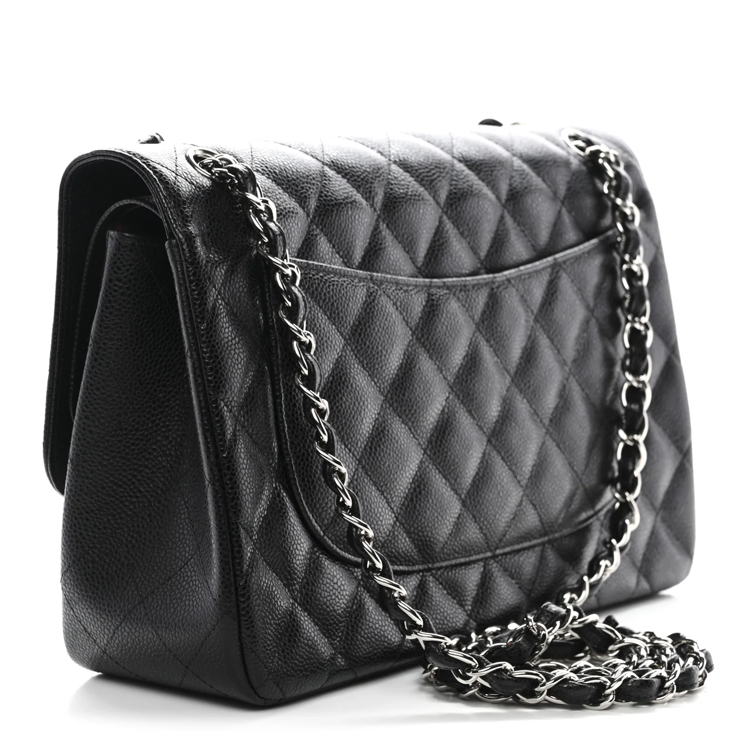 Caviar Quilted Jumbo Double Flap Black - Image 4