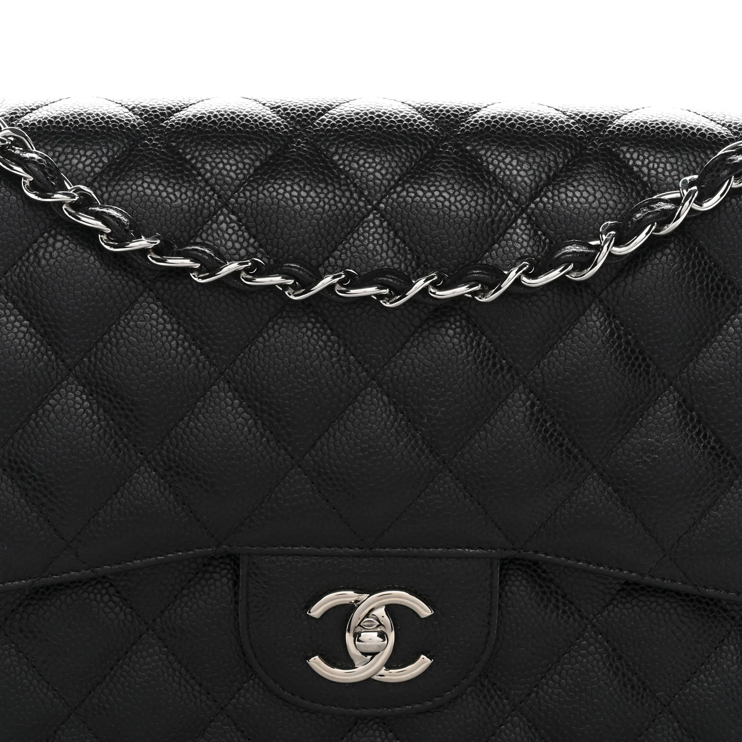 Caviar Quilted Jumbo Double Flap Black - Image 9
