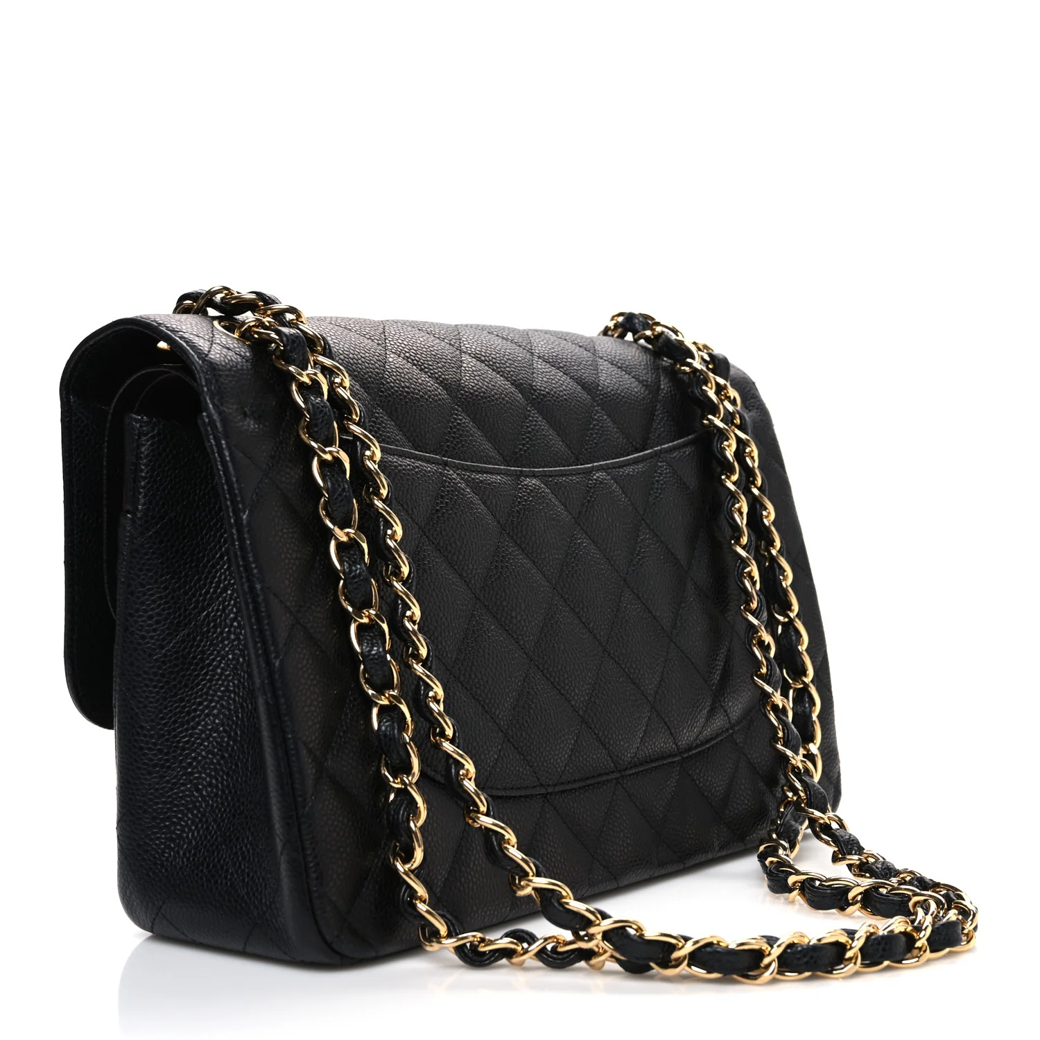 Caviar Quilted Jumbo Double Flap Black - Image 3