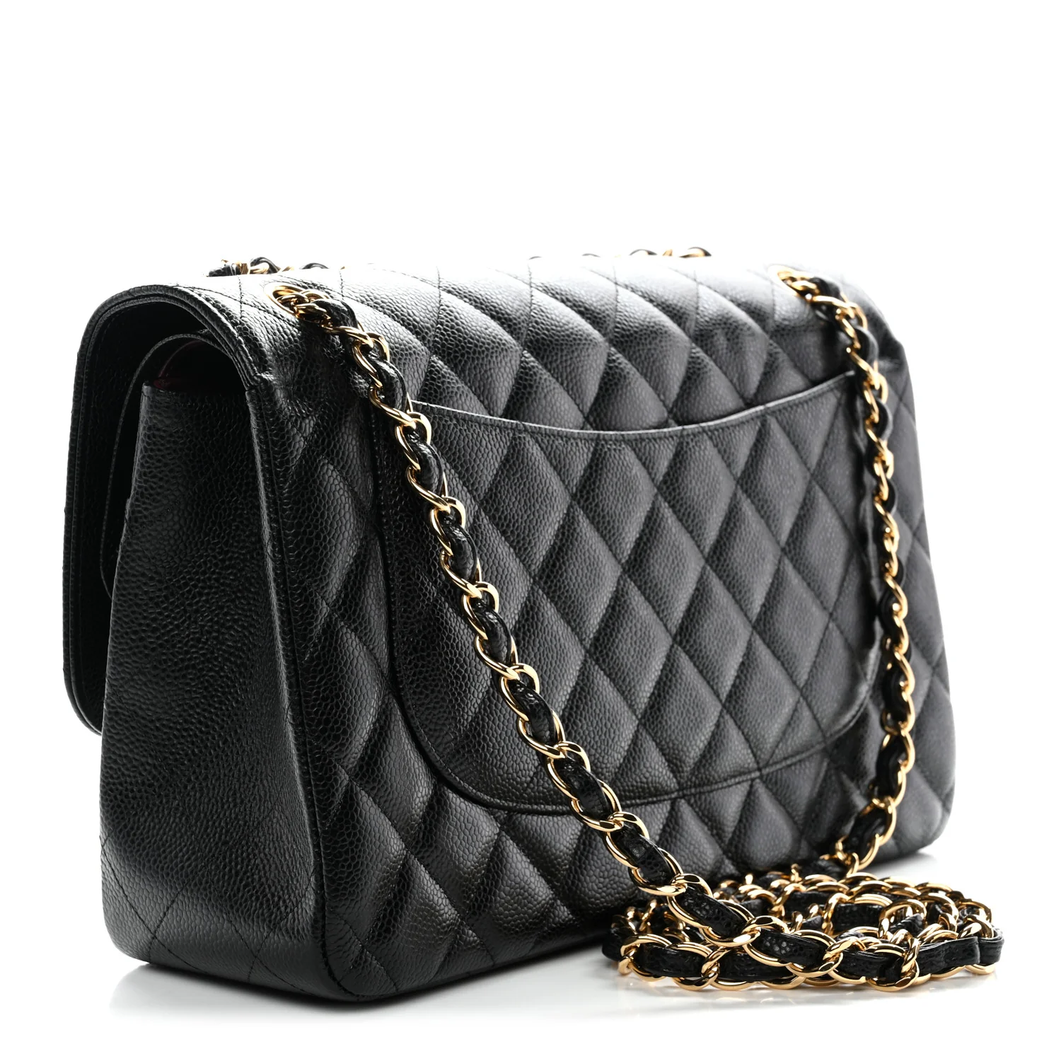 Caviar Quilted Jumbo Double Flap Black - Image 3