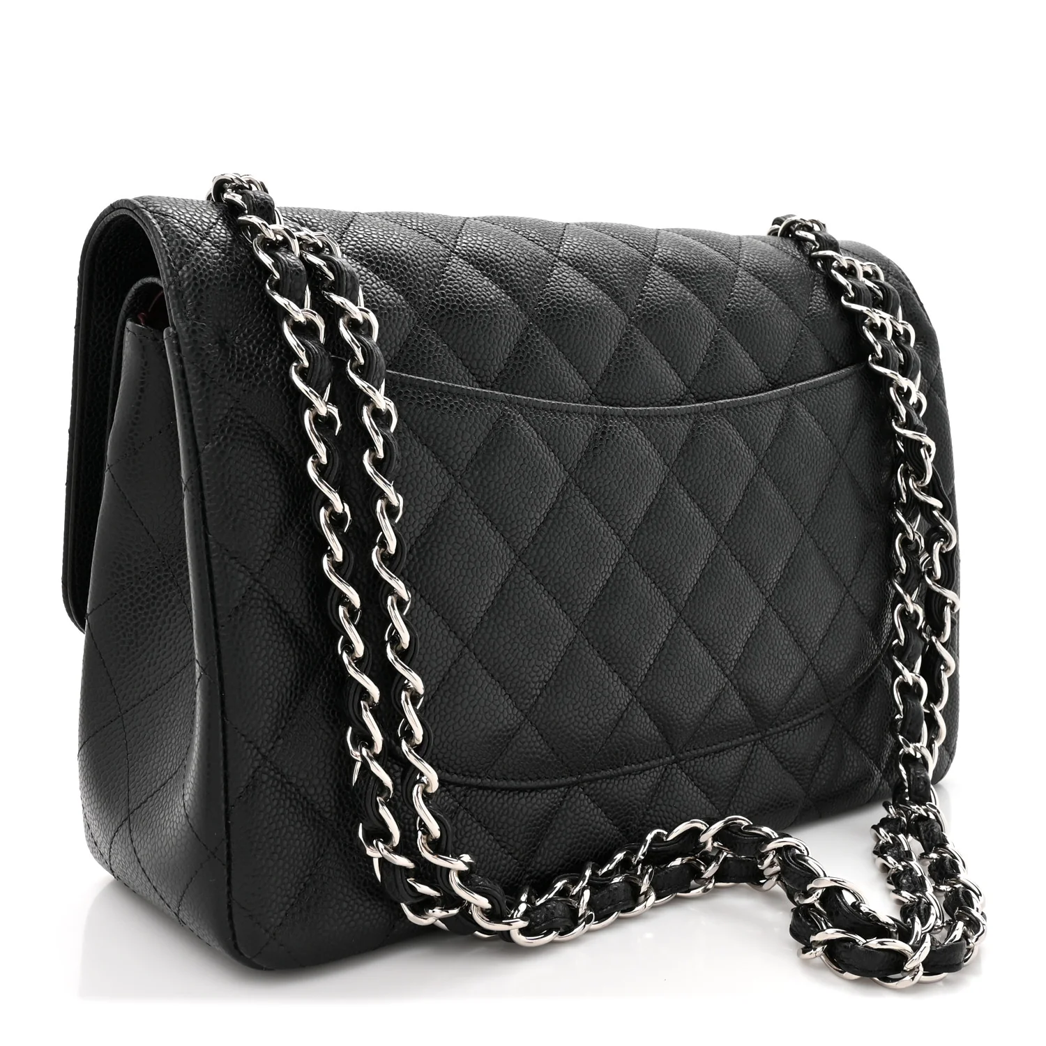 Caviar Quilted Jumbo Double Flap Black - Image 3