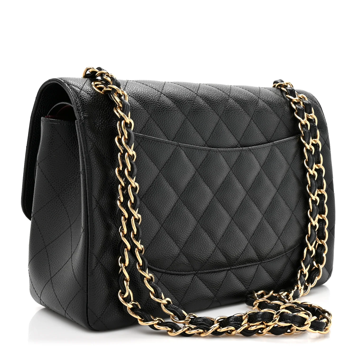 Caviar Quilted Jumbo Double Flap Black - Image 3