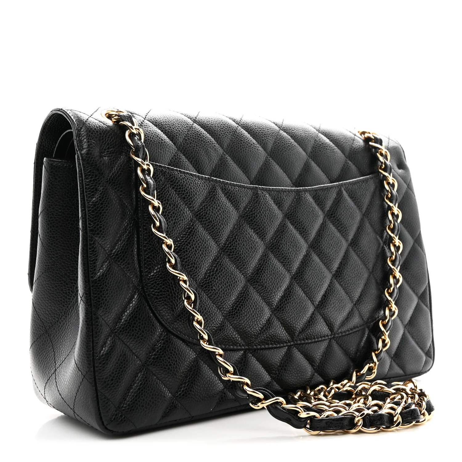Caviar Quilted Jumbo Double Flap Black - Image 4