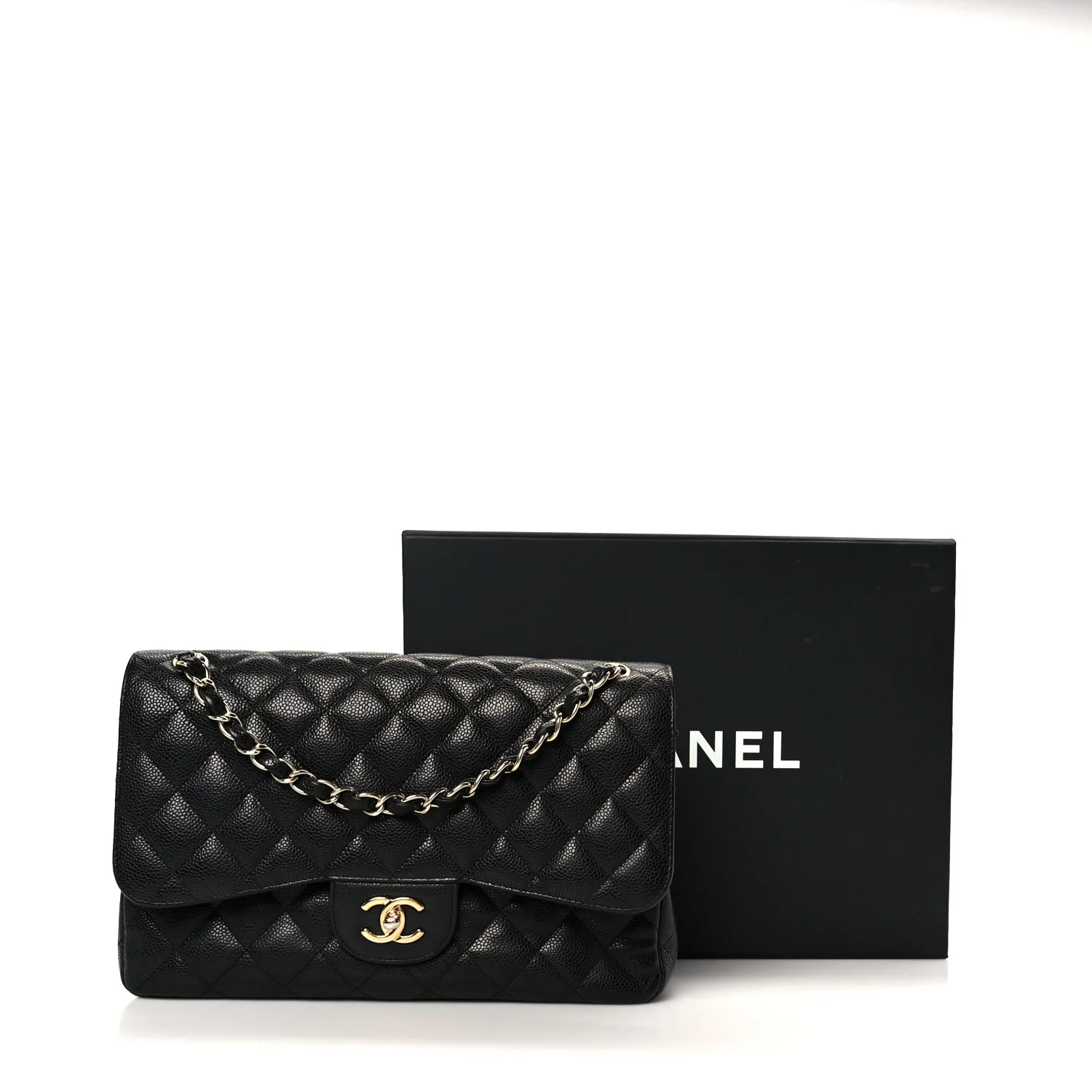 Caviar Quilted Jumbo Double Flap Black - Image 12