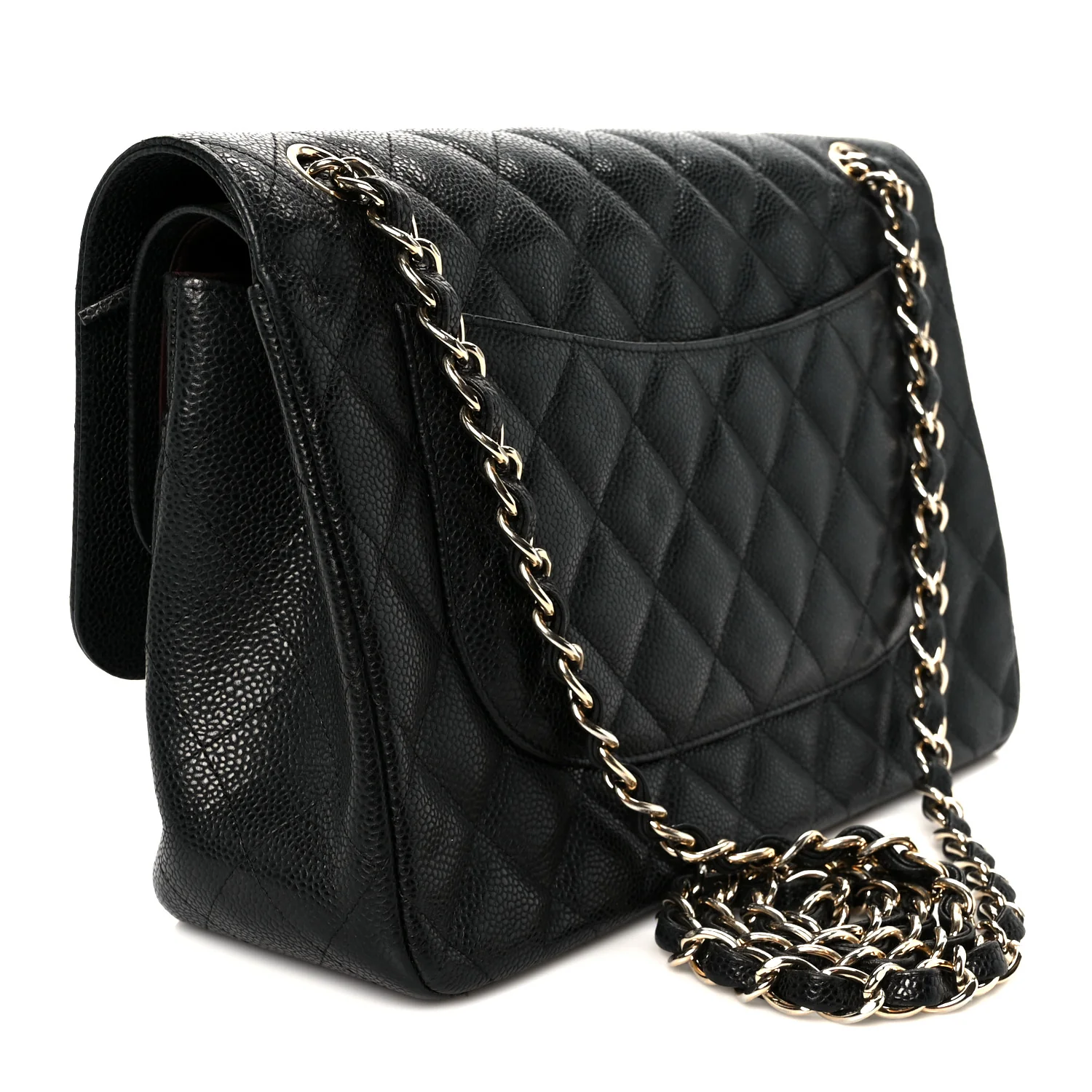 Caviar Quilted Jumbo Double Flap Black - Image 3