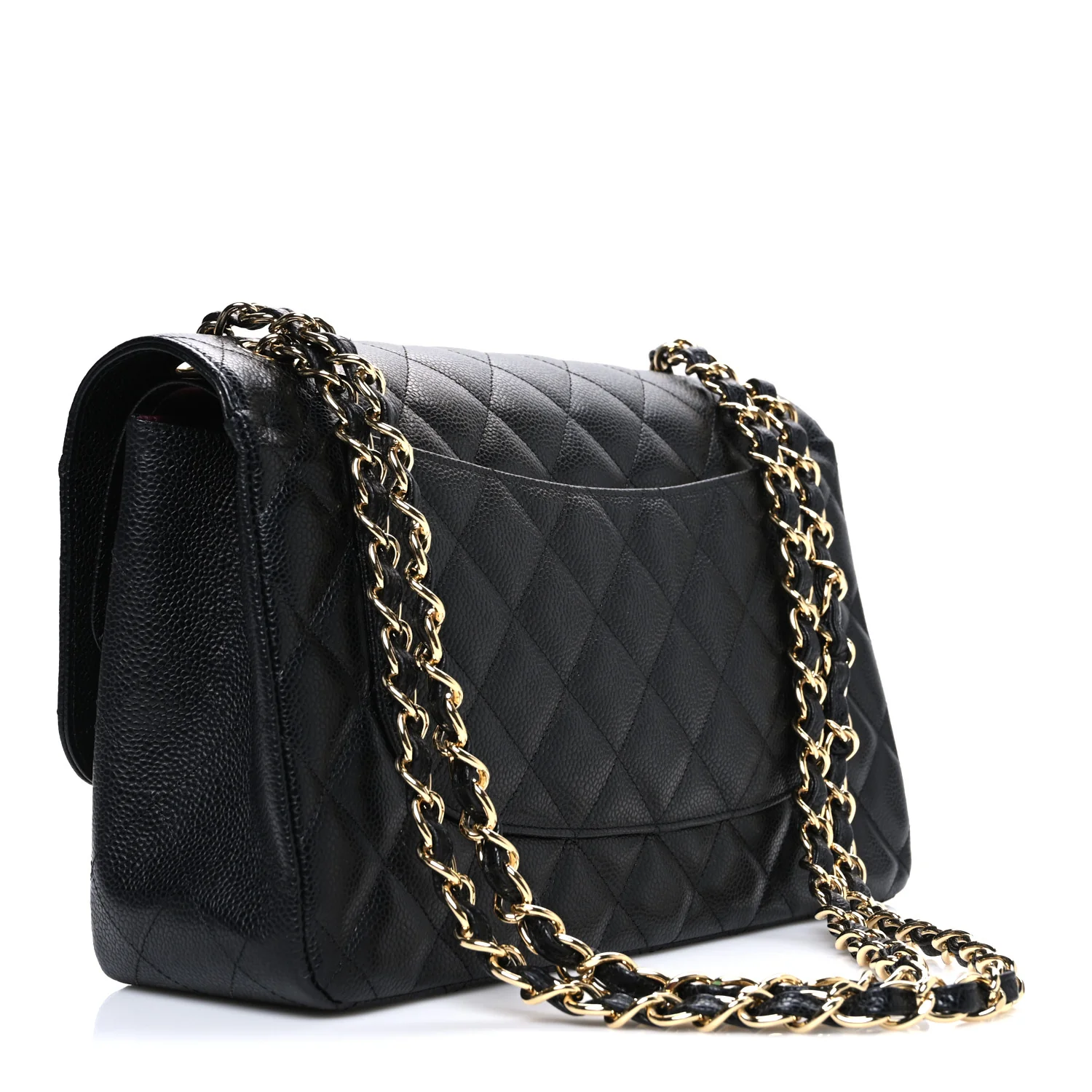 Caviar Quilted Jumbo Double Flap Black - Image 3