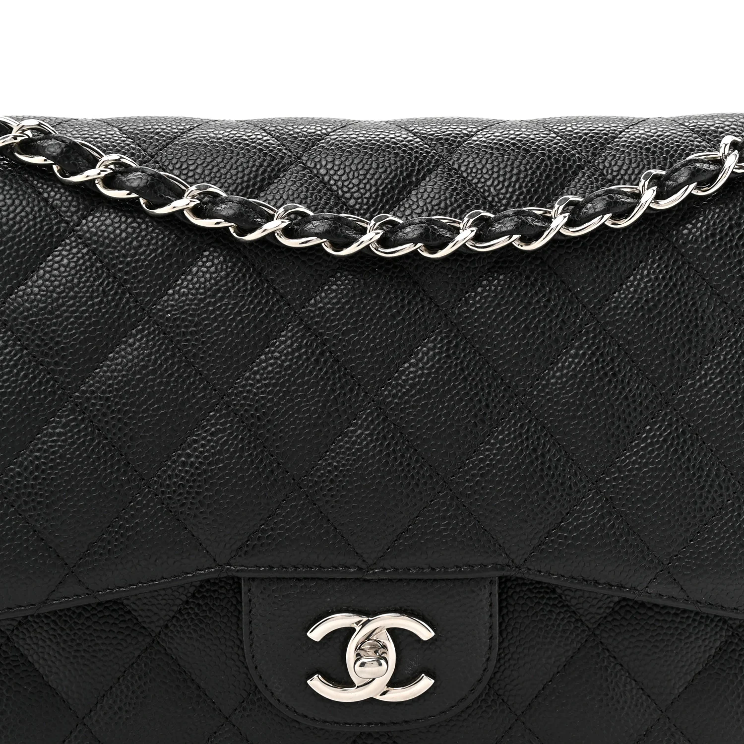 Caviar Quilted Jumbo Double Flap Black - Image 8