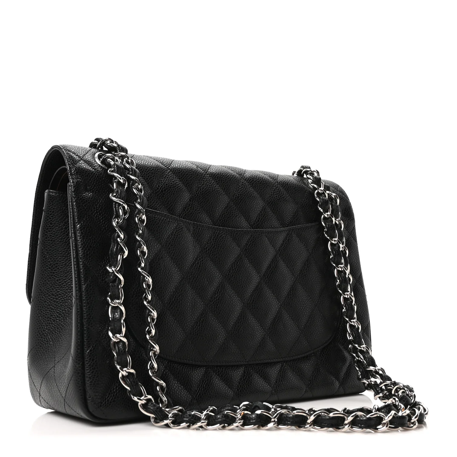 Caviar Quilted Jumbo Double Flap Black - Image 3