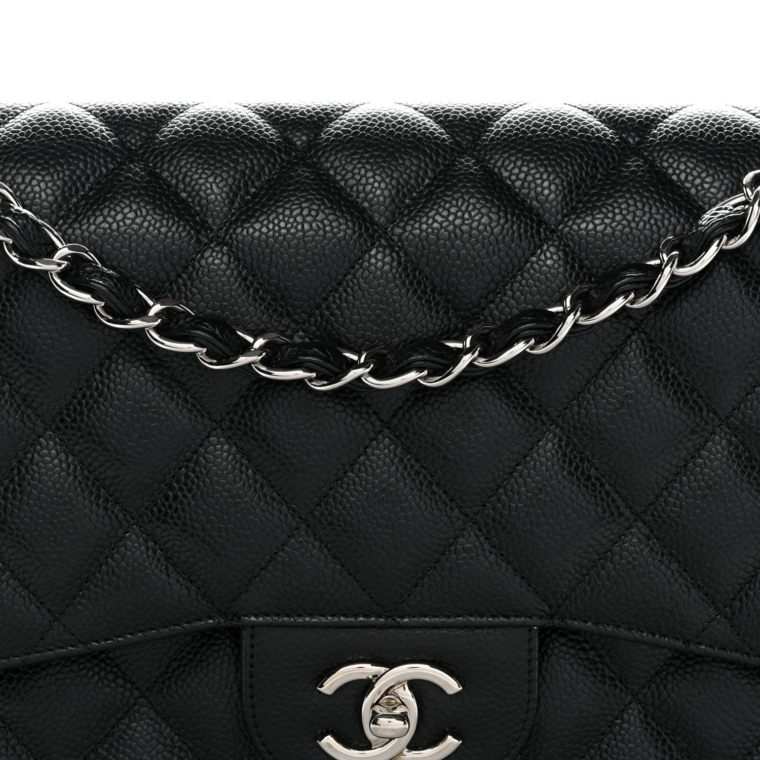 Caviar Quilted Jumbo Double Flap Black - Image 21