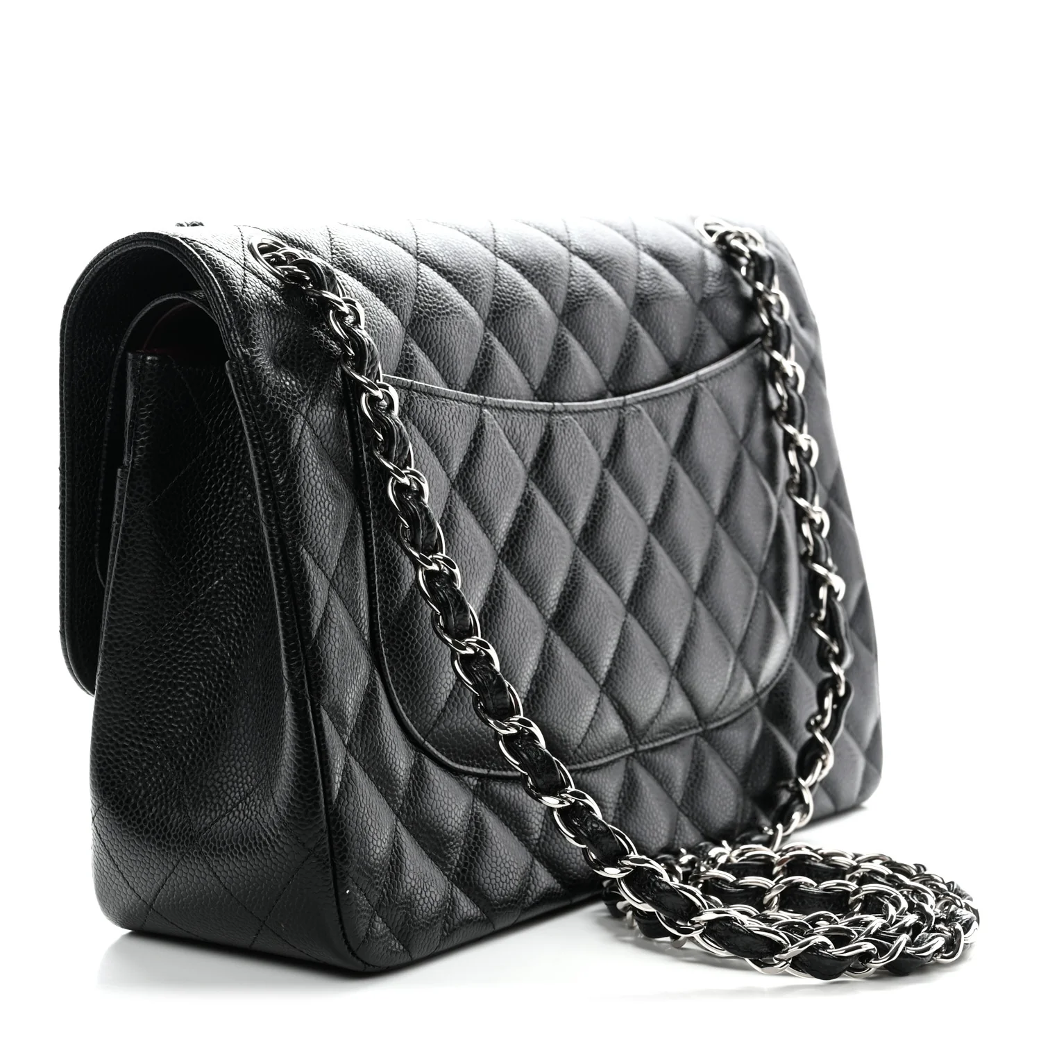 Caviar Quilted Jumbo Double Flap Black - Image 5