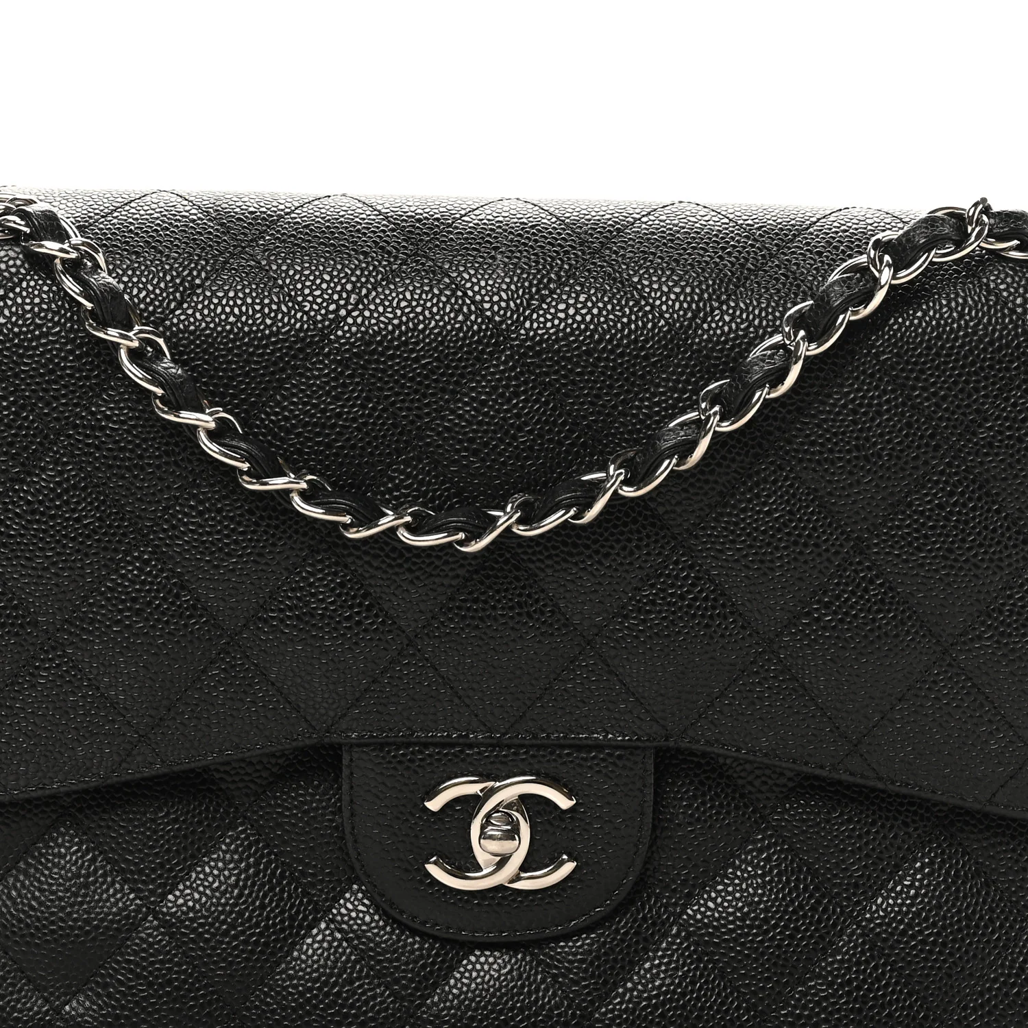 Caviar Quilted Jumbo Double Flap Black - Image 8