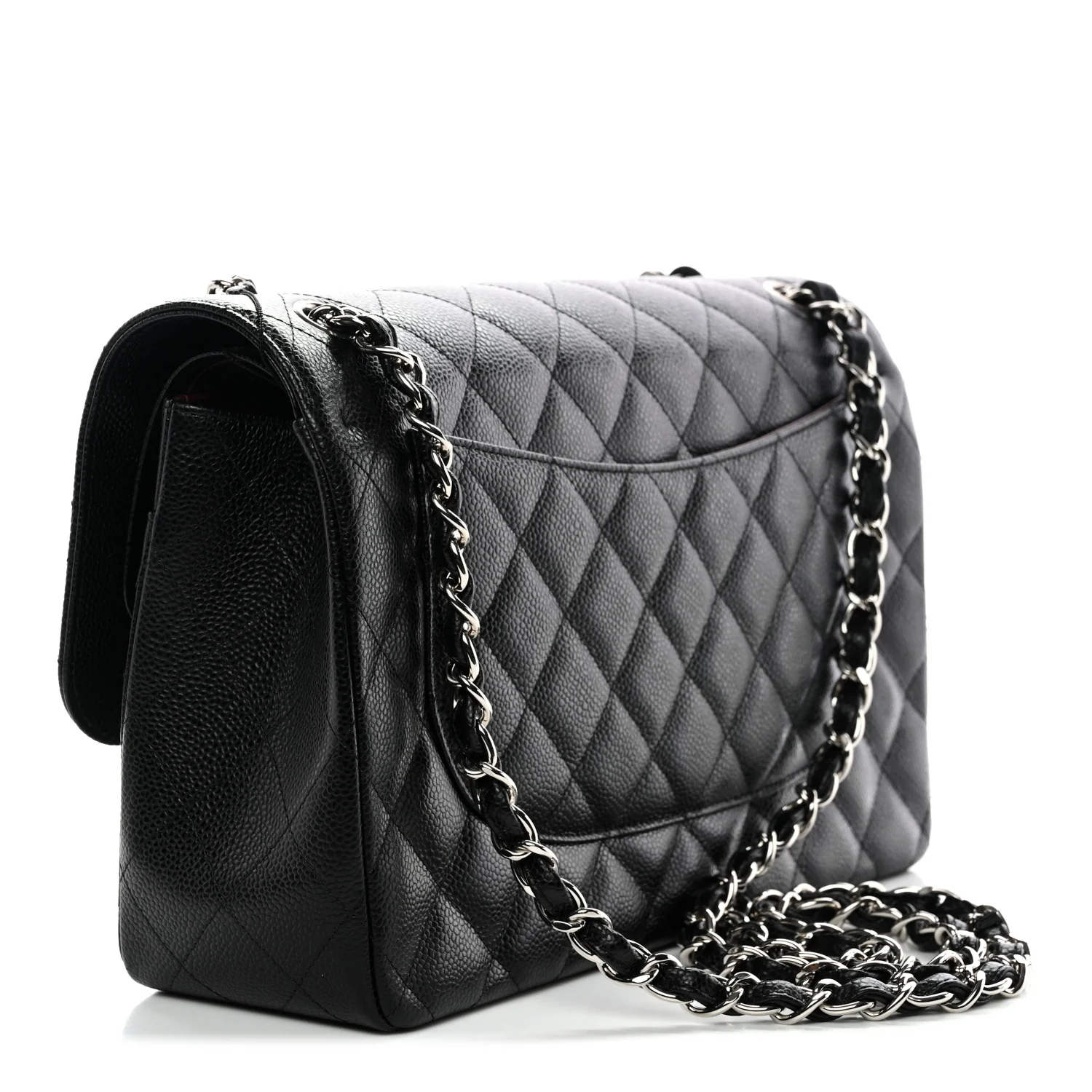 Caviar Quilted Jumbo Double Flap Black - Image 3
