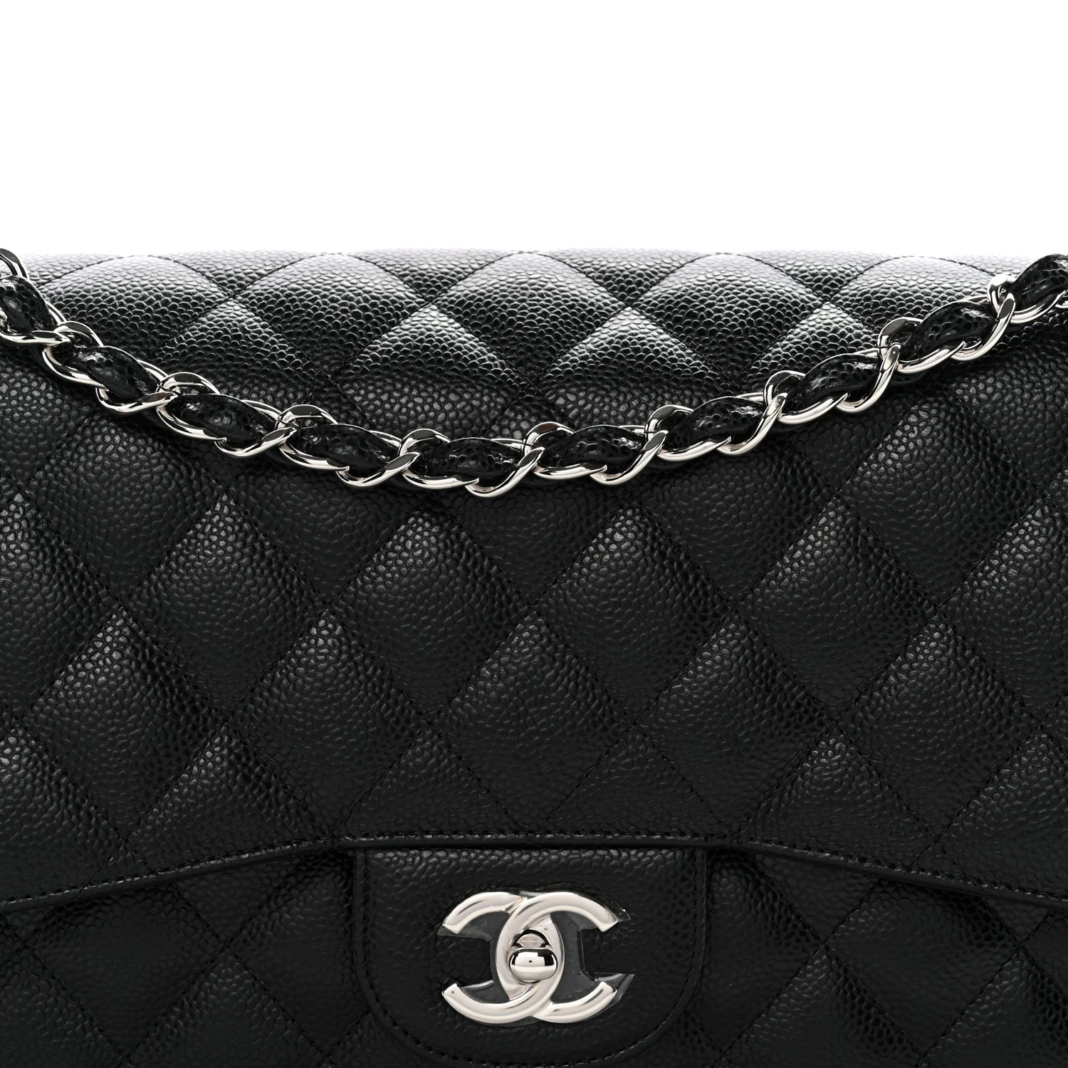 Caviar Quilted Jumbo Double Flap Black - Image 8