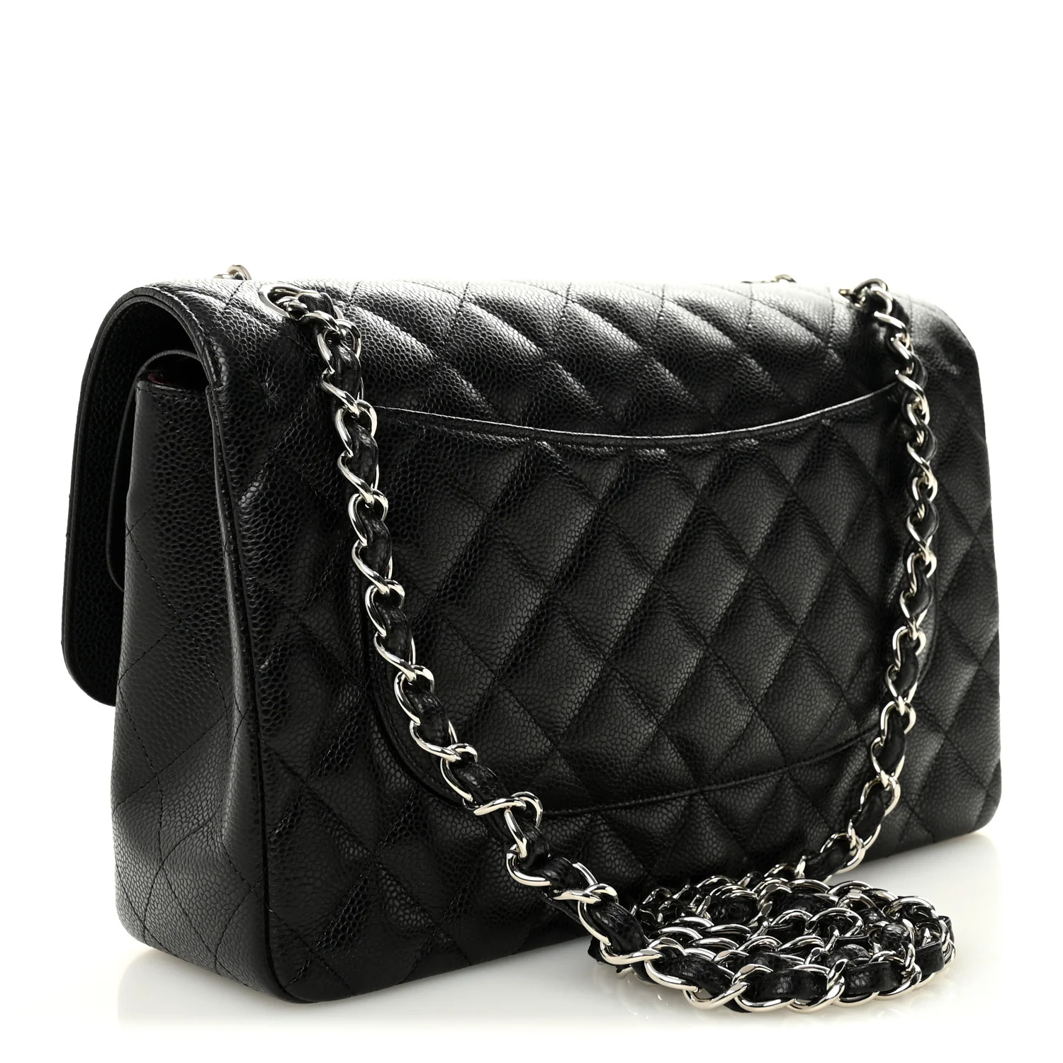 Caviar Quilted Jumbo Double Flap Black - Image 3