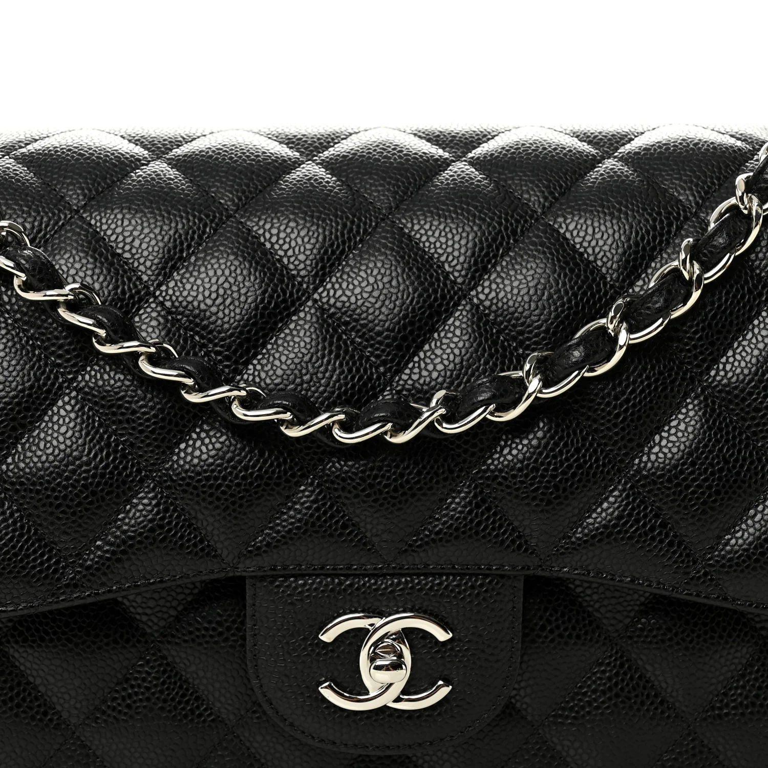 Caviar Quilted Jumbo Double Flap Black - Image 8