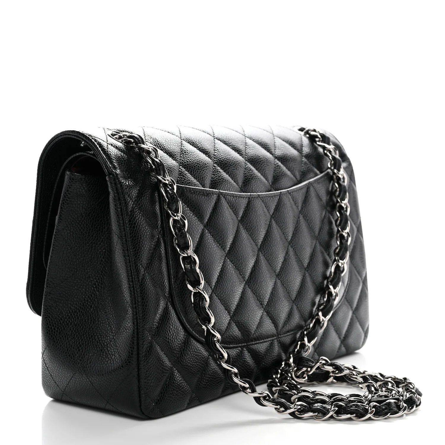 Caviar Quilted Jumbo Double Flap Black - Image 3