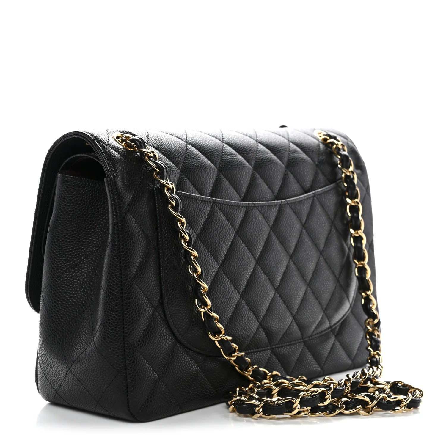 Caviar Quilted Jumbo Double Flap Black - Image 2