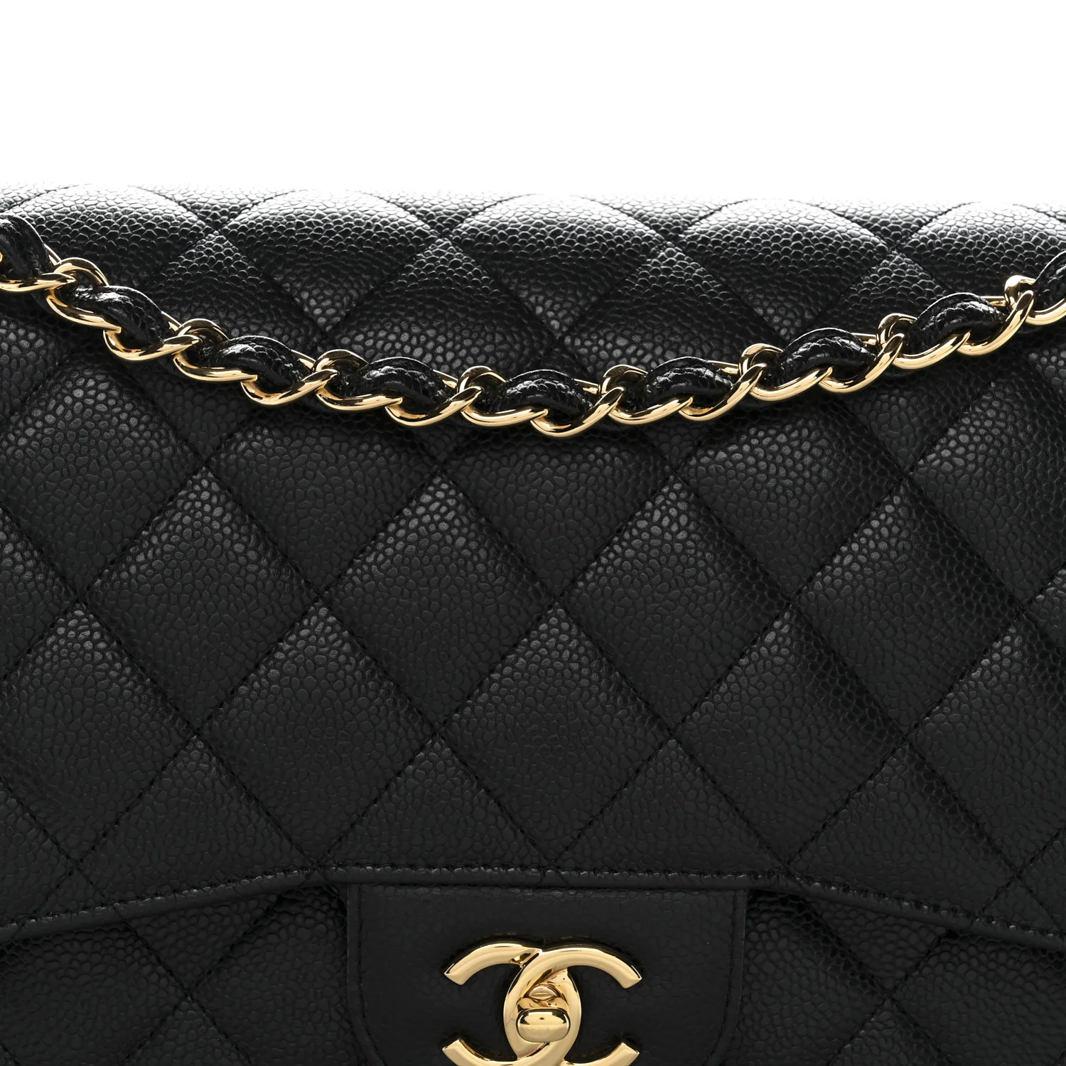 Caviar Quilted Jumbo Double Flap Black - Image 7