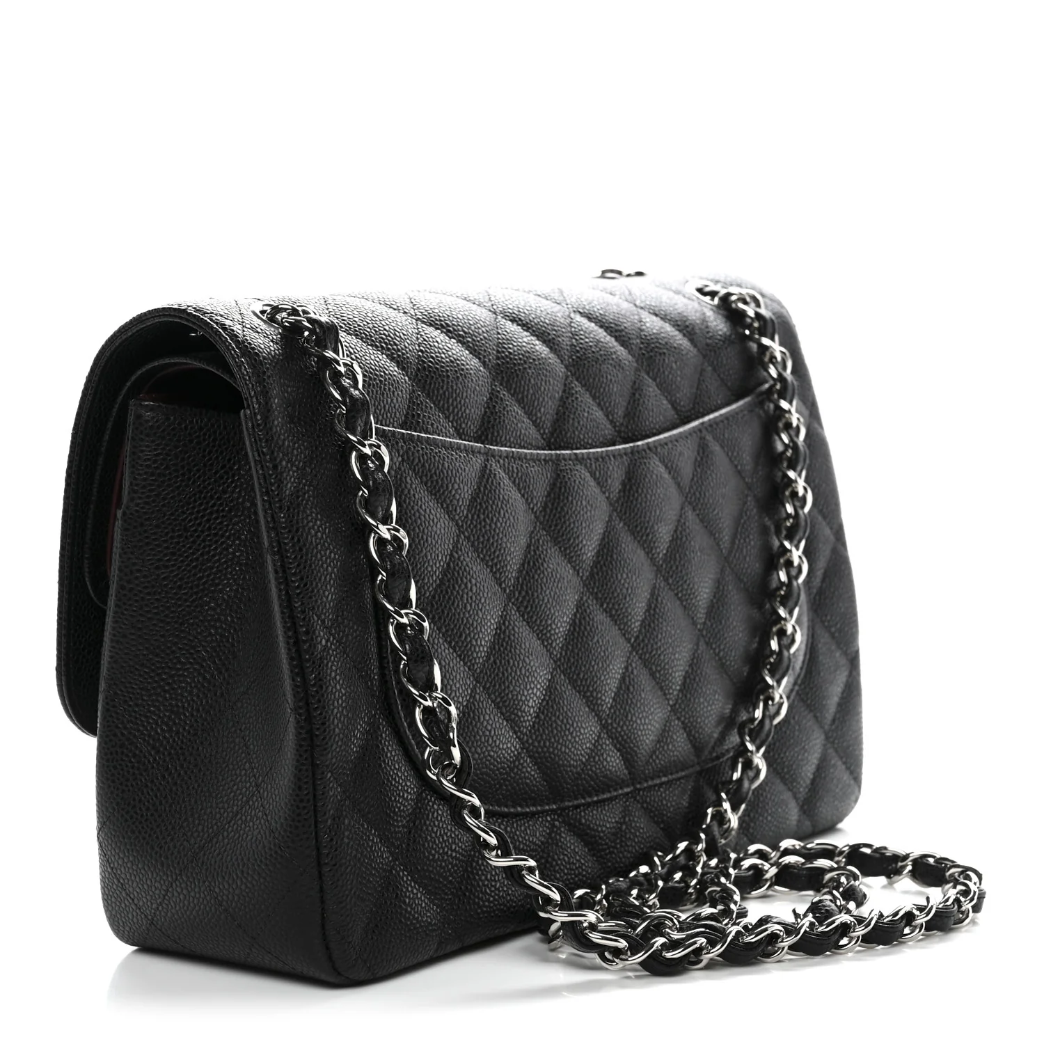 Caviar Quilted Jumbo Double Flap Black - Image 2