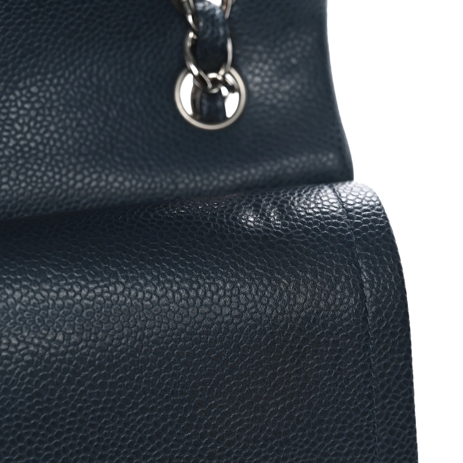 Caviar Quilted Jumbo Double Flap Blue - Image 11
