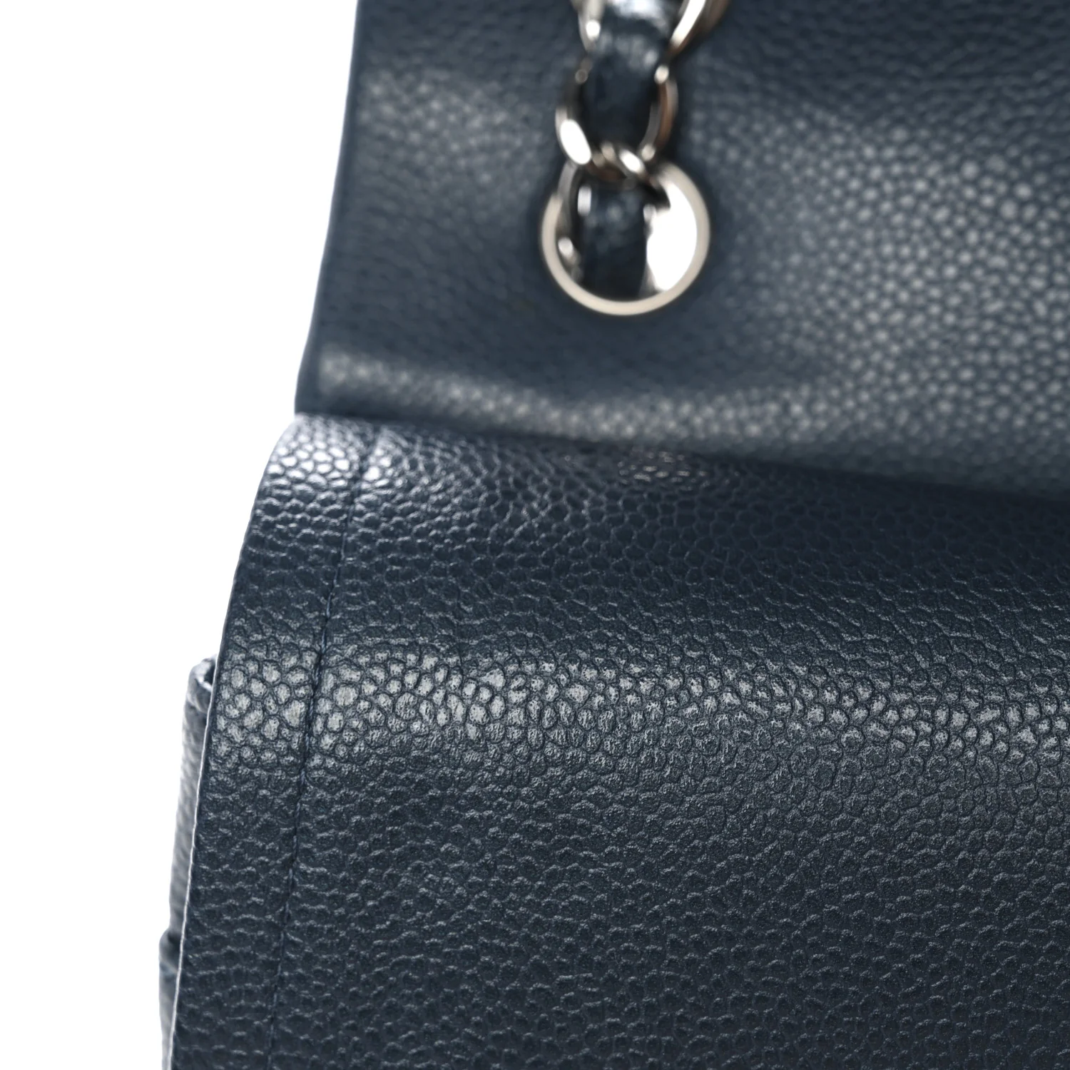 Caviar Quilted Jumbo Double Flap Blue - Image 12