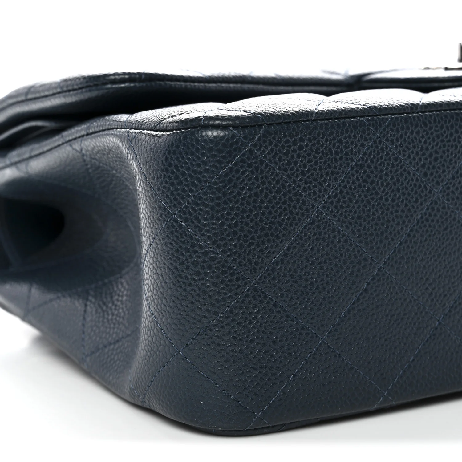 Caviar Quilted Jumbo Double Flap Blue - Image 9