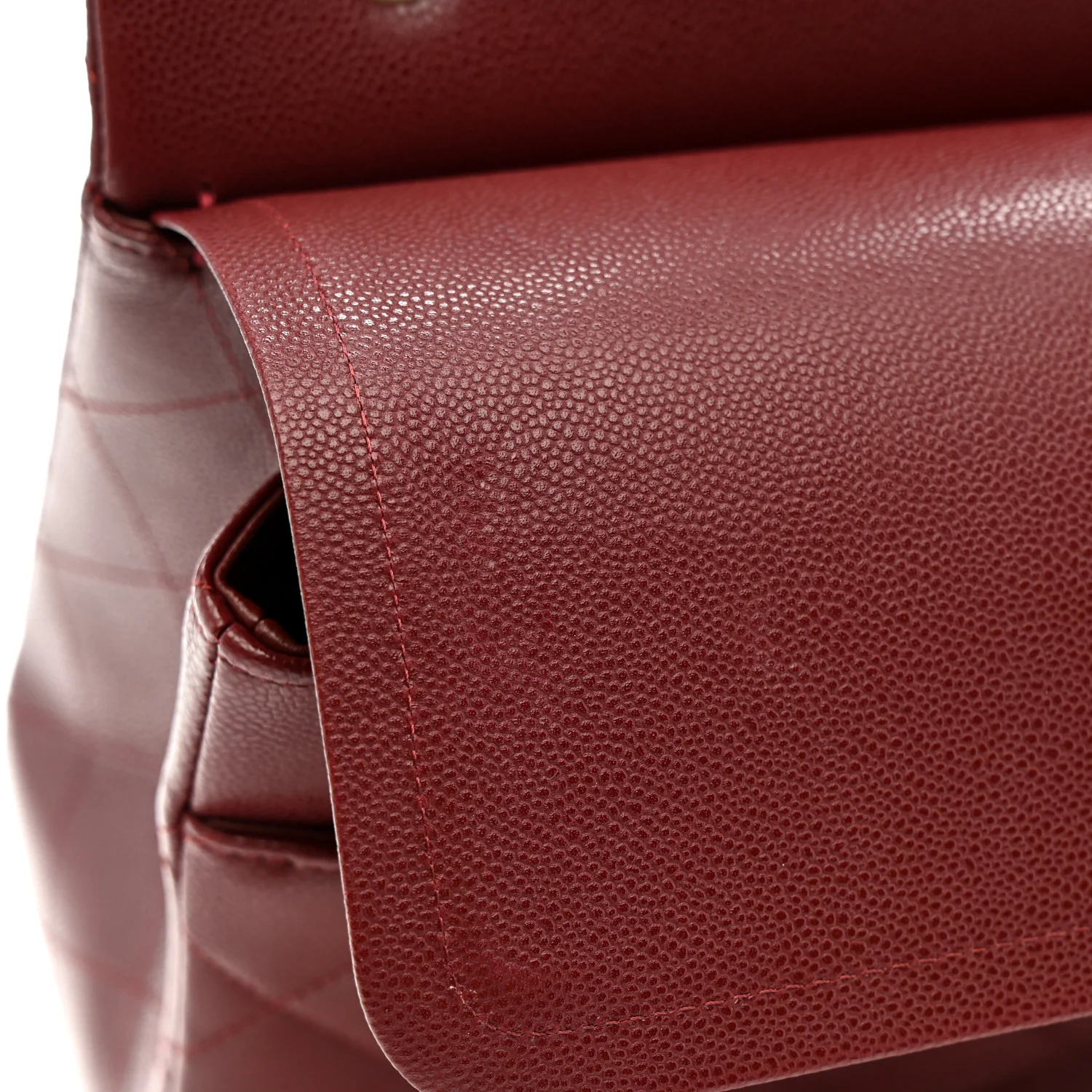 Caviar Quilted Jumbo Double Flap Burgundy - Image 21