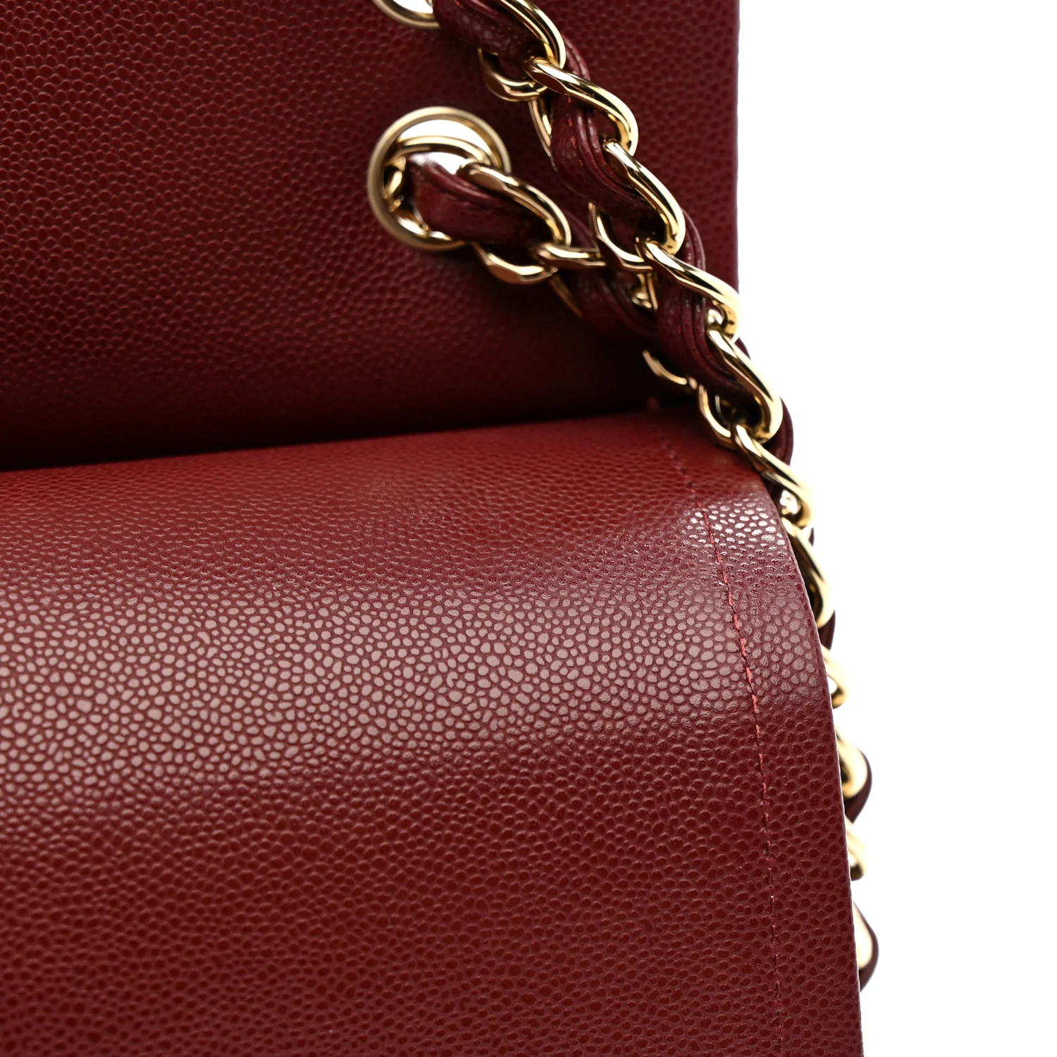 Caviar Quilted Jumbo Double Flap Burgundy - Image 22