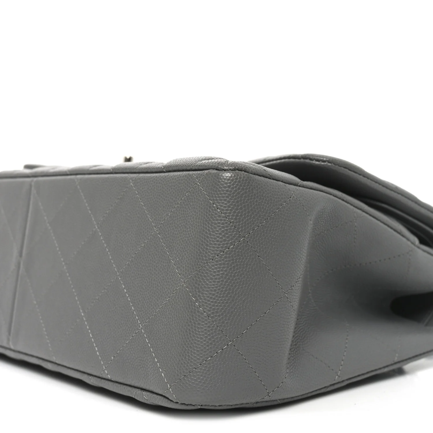 Caviar Quilted Jumbo Double Flap Dark Grey - Image 10
