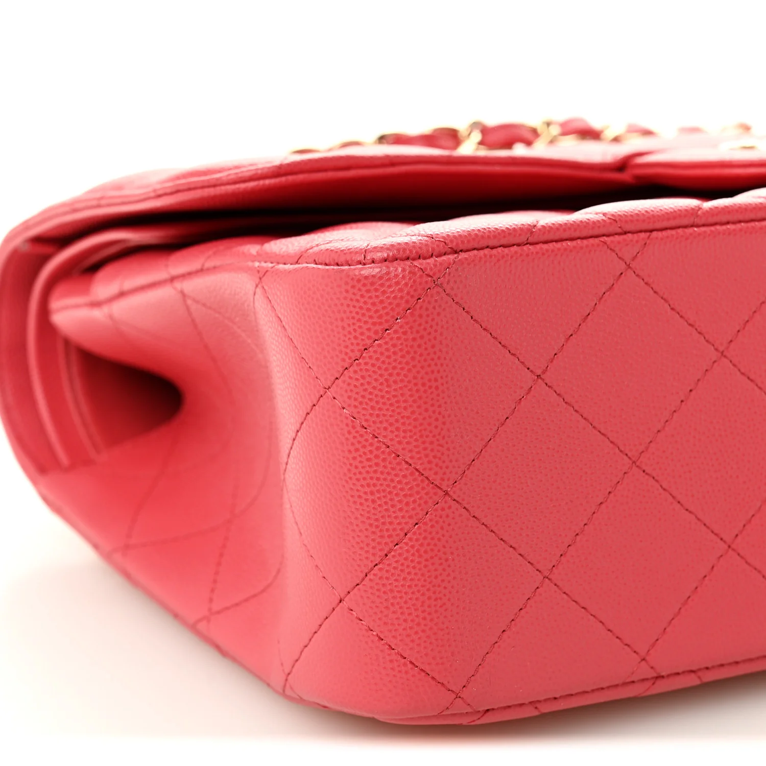 Caviar Quilted Jumbo Double Flap Dark Pink - Image 9