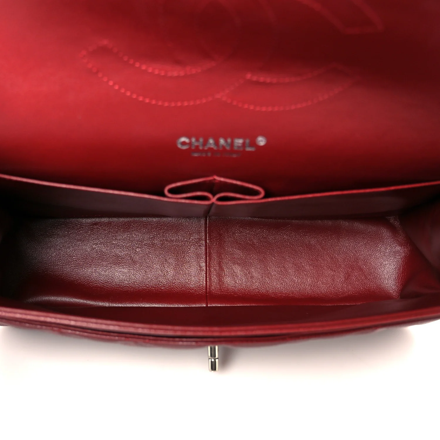 Caviar Quilted Jumbo Double Flap Dark Red - Image 5