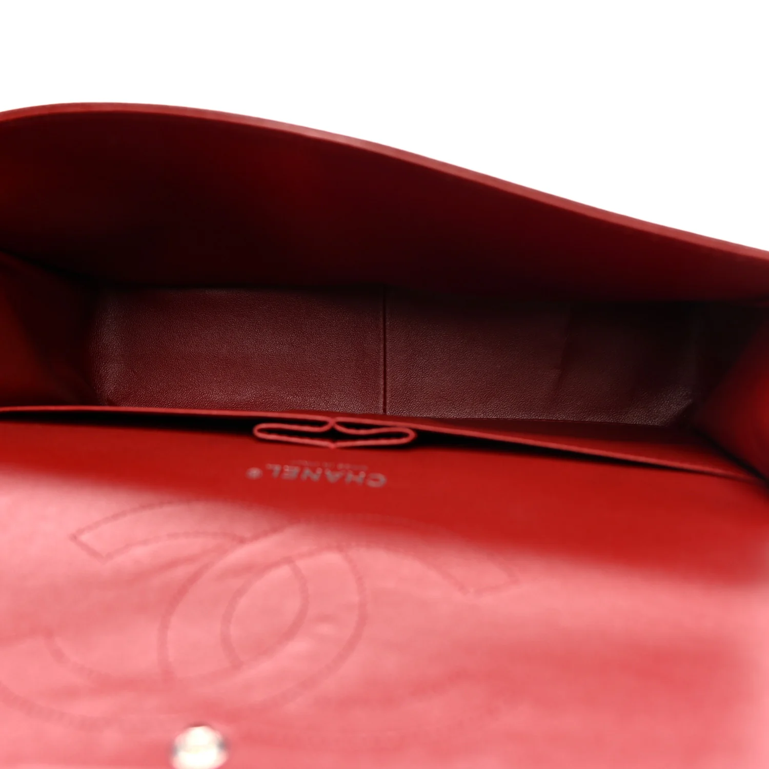 Caviar Quilted Jumbo Double Flap Dark Red - Image 5
