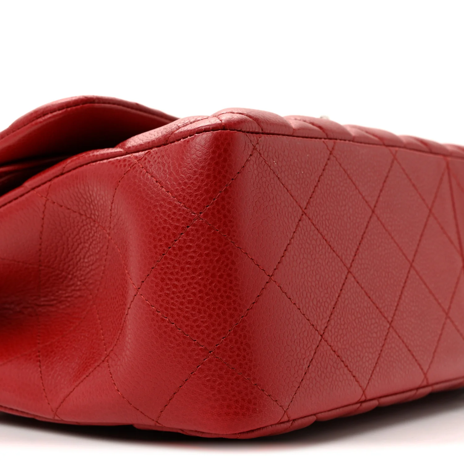 Caviar Quilted Jumbo Double Flap Dark Red - Image 24